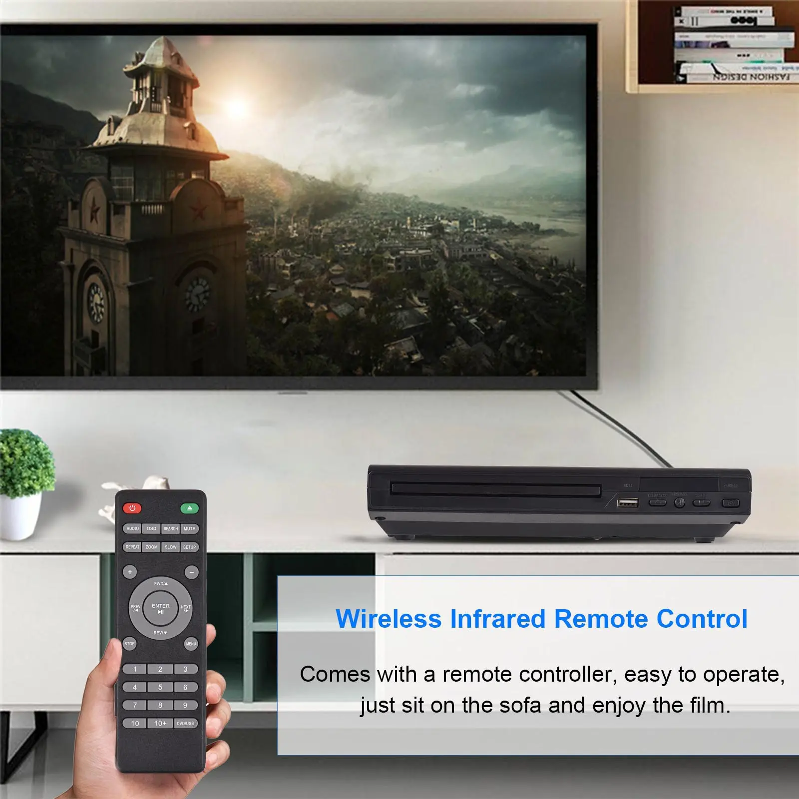 DVD CD Disc Player AV Output DVD-225 Home DVD Player DVD CD Disc Player Digital Multimedia Player AV Output with Remote Control