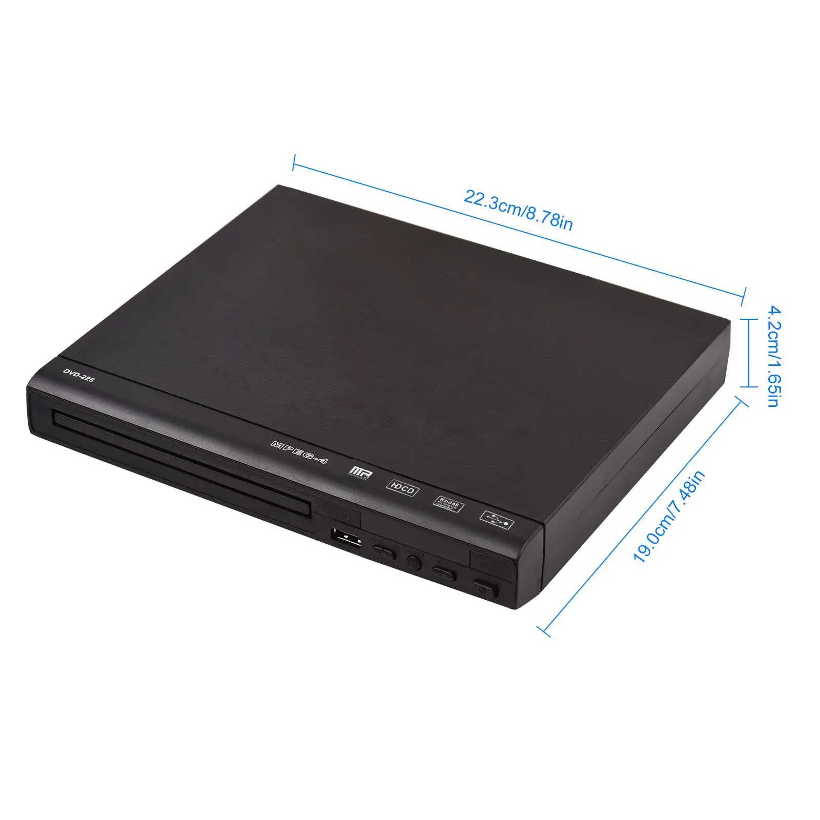 DVD CD Disc Player AV Output DVD-225 Home DVD Player DVD CD Disc Player Digital Multimedia Player AV Output with Remote Control