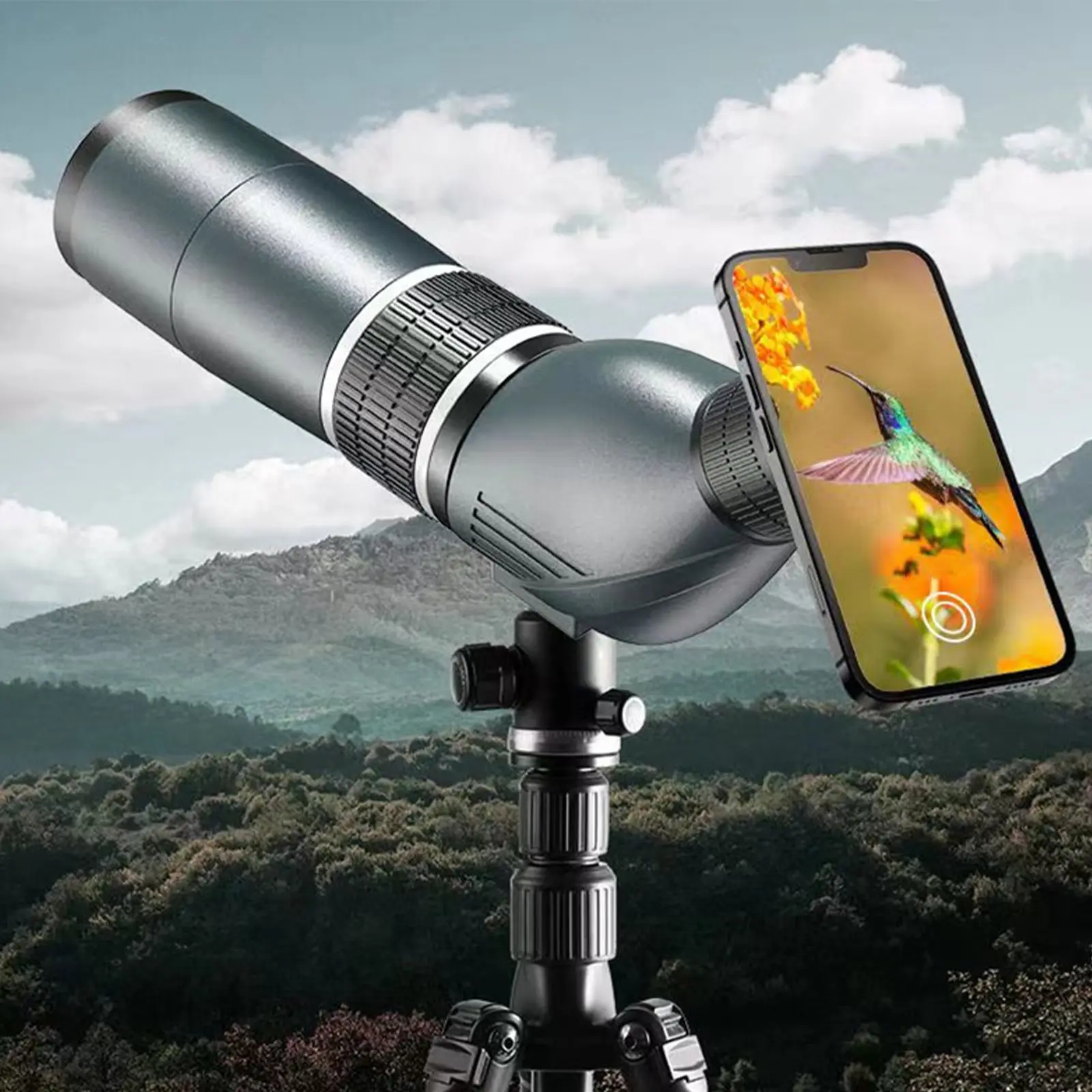 20-60X60 variable magnification 45 ° angled bird watching scope high-definition green film high magnification low light night