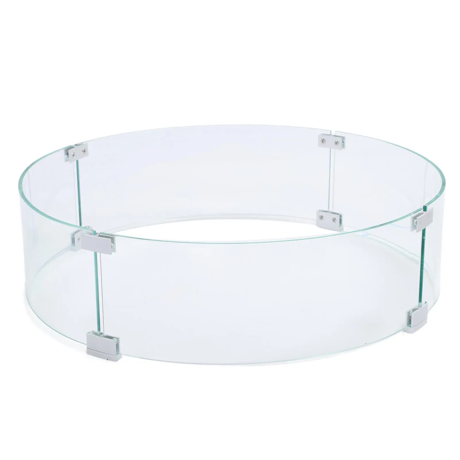 Round Glass Wind Guard Round Fire Pit Wind Guard Tempered Glass Windscreen Clear Flame  650mm Diameter 6mm Thickness