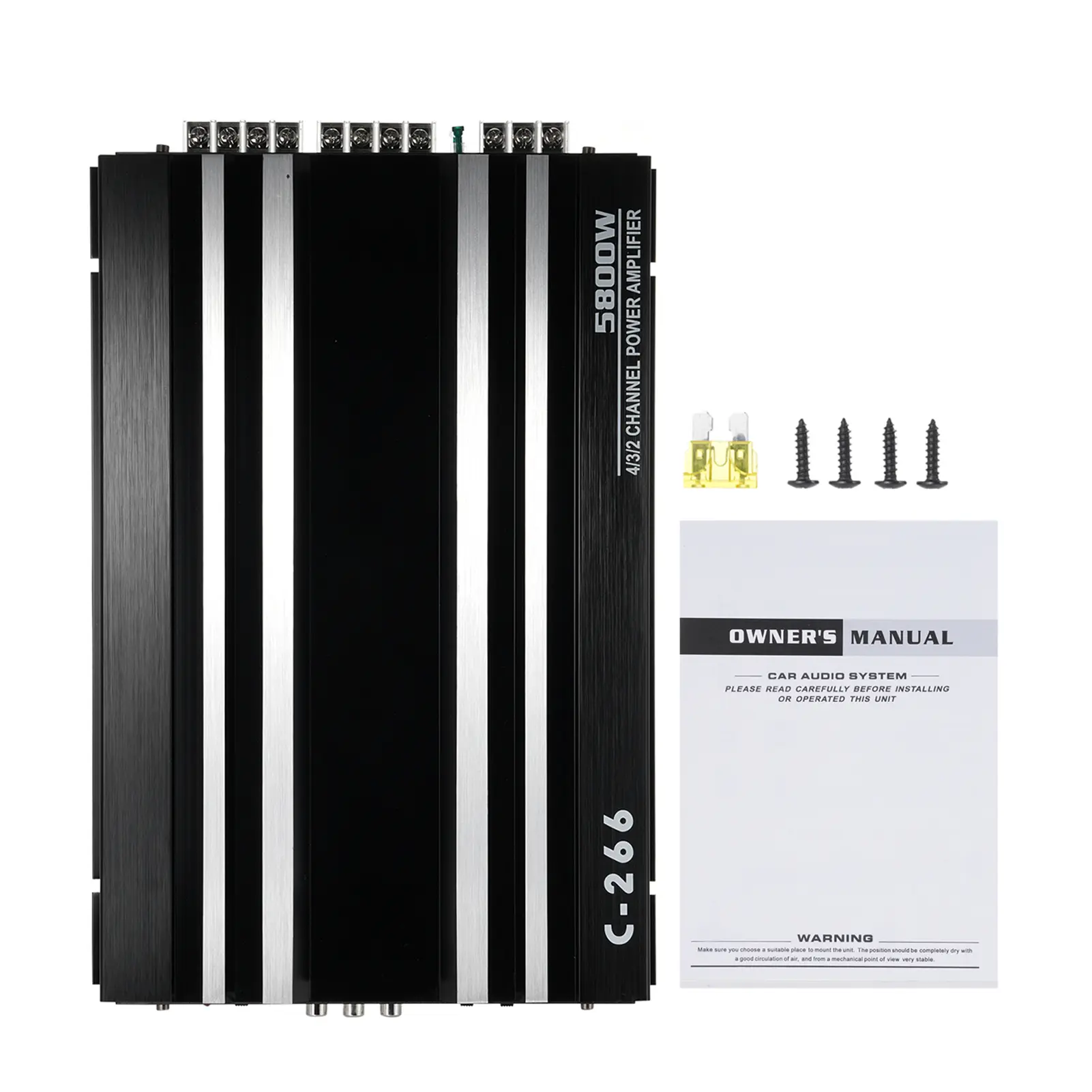 4-Channel Car Audio Amplifier 5800W High-Power Amp 12.0V Ultra-Thin Four-Way Power Amplifier Class A/B
