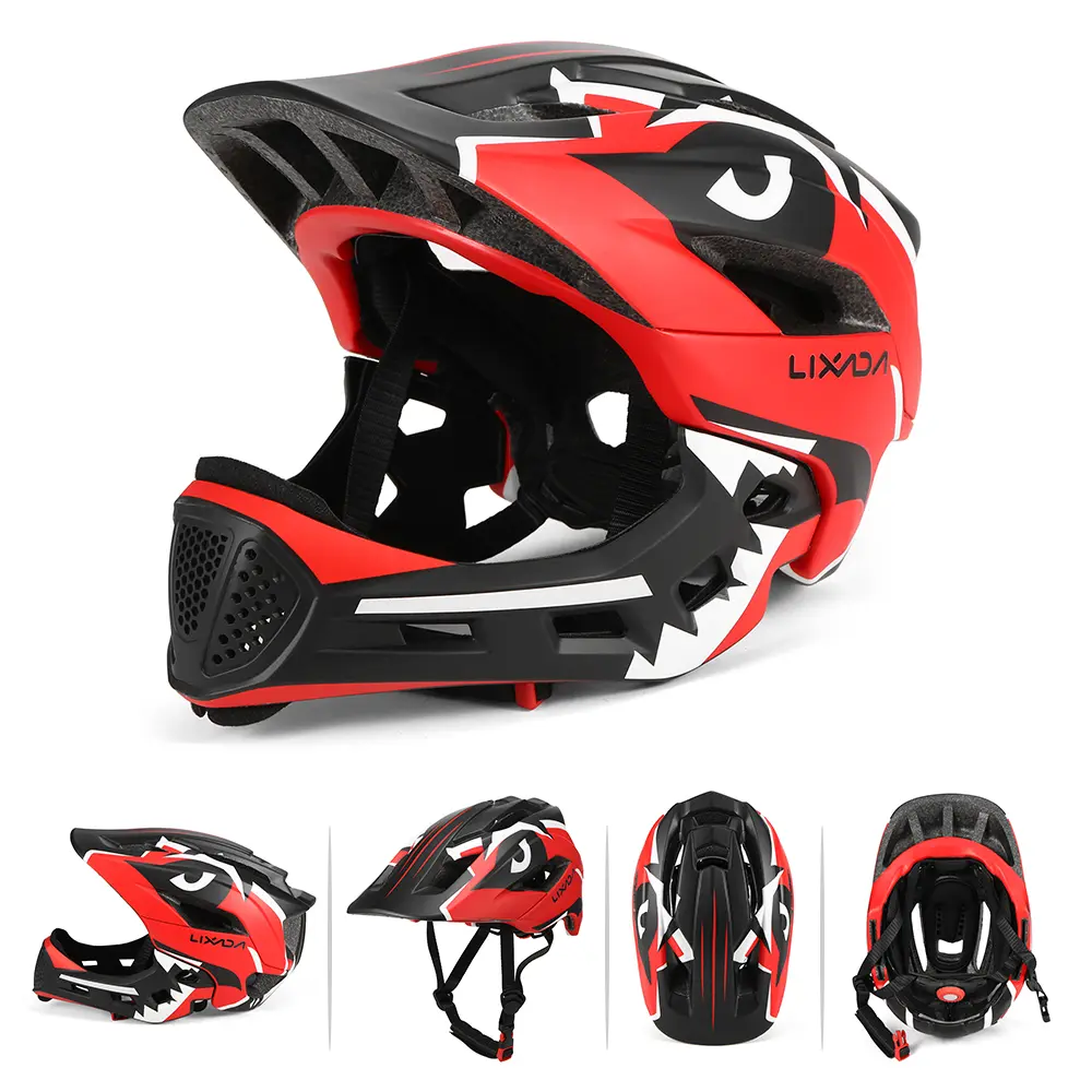 Lixada Motorcycle Children Helmet Kids Detachable Full Face Helmet Children Sports Safety Helmet for Cycling Skateboarding