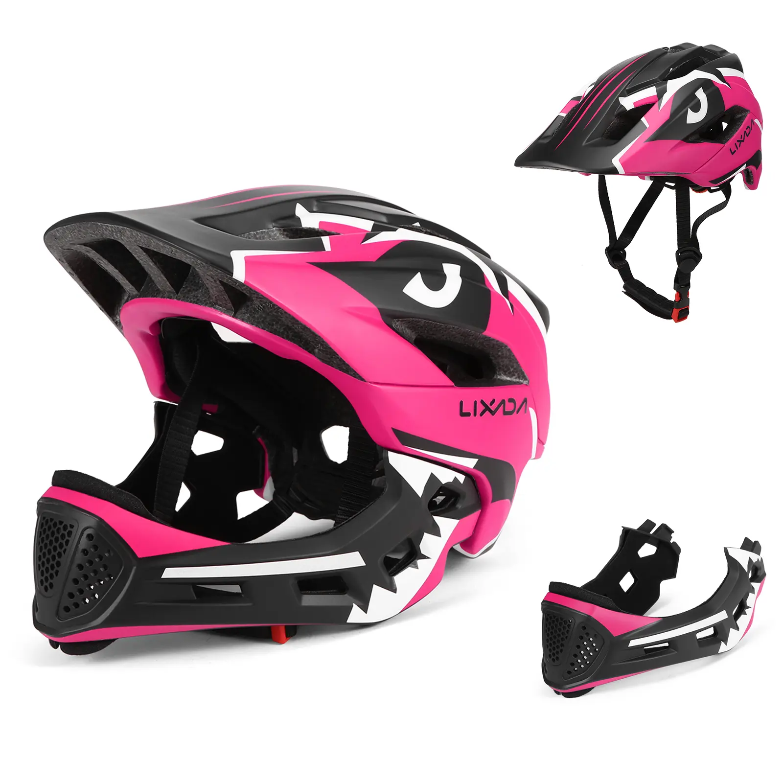 Lixada Motorcycle Children Helmet Kids Detachable Full Face Helmet Children Sports Safety Helmet for Cycling Skateboarding