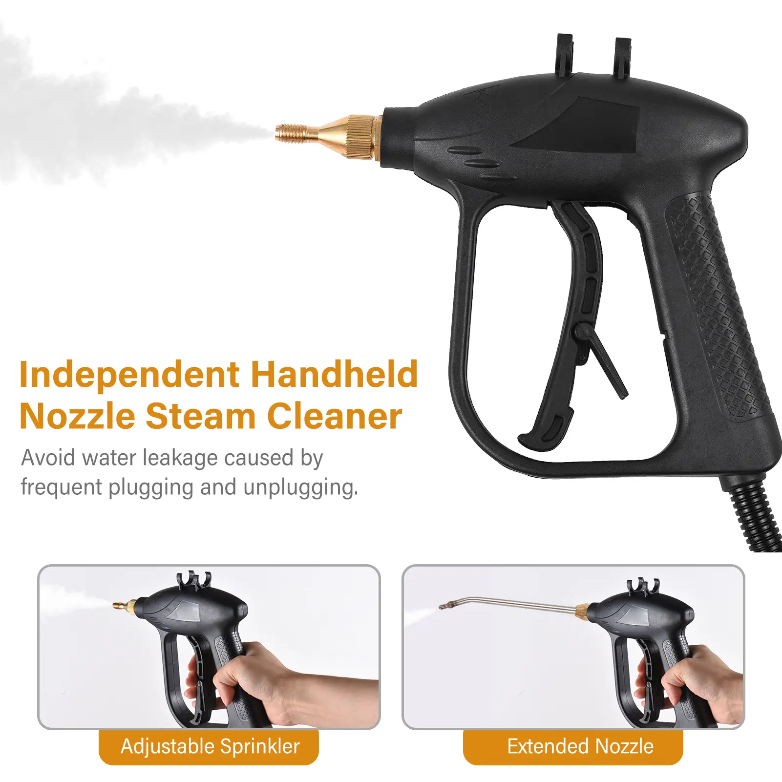 1700W Portable Steam Cleaner High Temperature Pressurized Handheld Self-control Steam Cleaning Machine With Extension Tube Brush