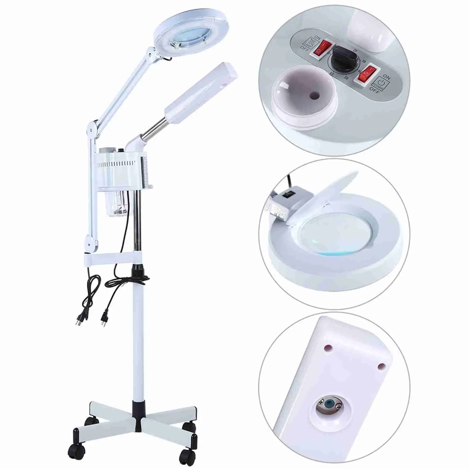 3in1 UV Facial  Cold Light LED 5X Magnifier Floor Lamp Facial  Magnifier Cold Light Professional UV Facial