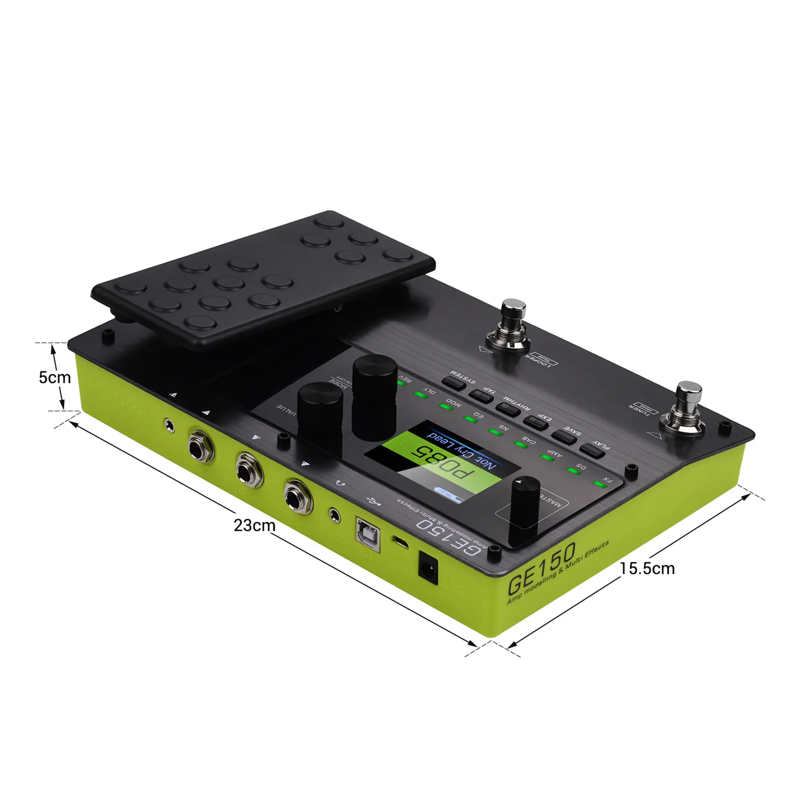 MOOER 151 Effects GE150 Amp Modelling & Multi Effects Pedal 55 Amplifier Models 80s Looper 40 Drum Rhythms 10 Metronome Tap Temp