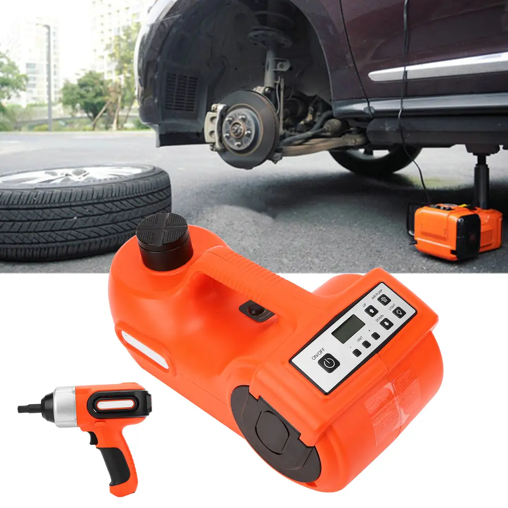 Car Jack DC12V 5T 3‑in‑1 Car Electric Floor Jack Hydraulic Lifting Set for Tire Change Replacement Electric Tire Lifting