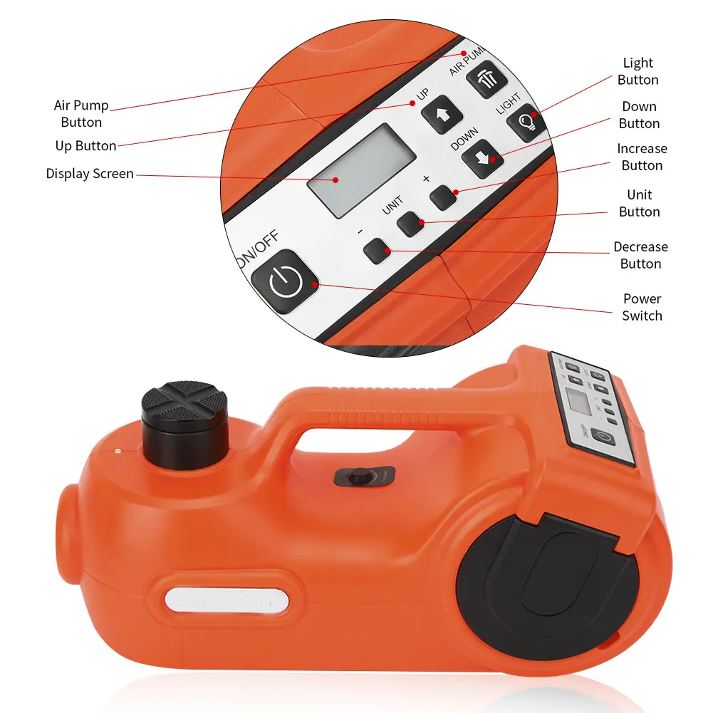 Car Jack DC12V 5T 3‑in‑1 Car Electric Floor Jack Hydraulic Lifting Set for Tire Change Replacement Electric Tire Lifting