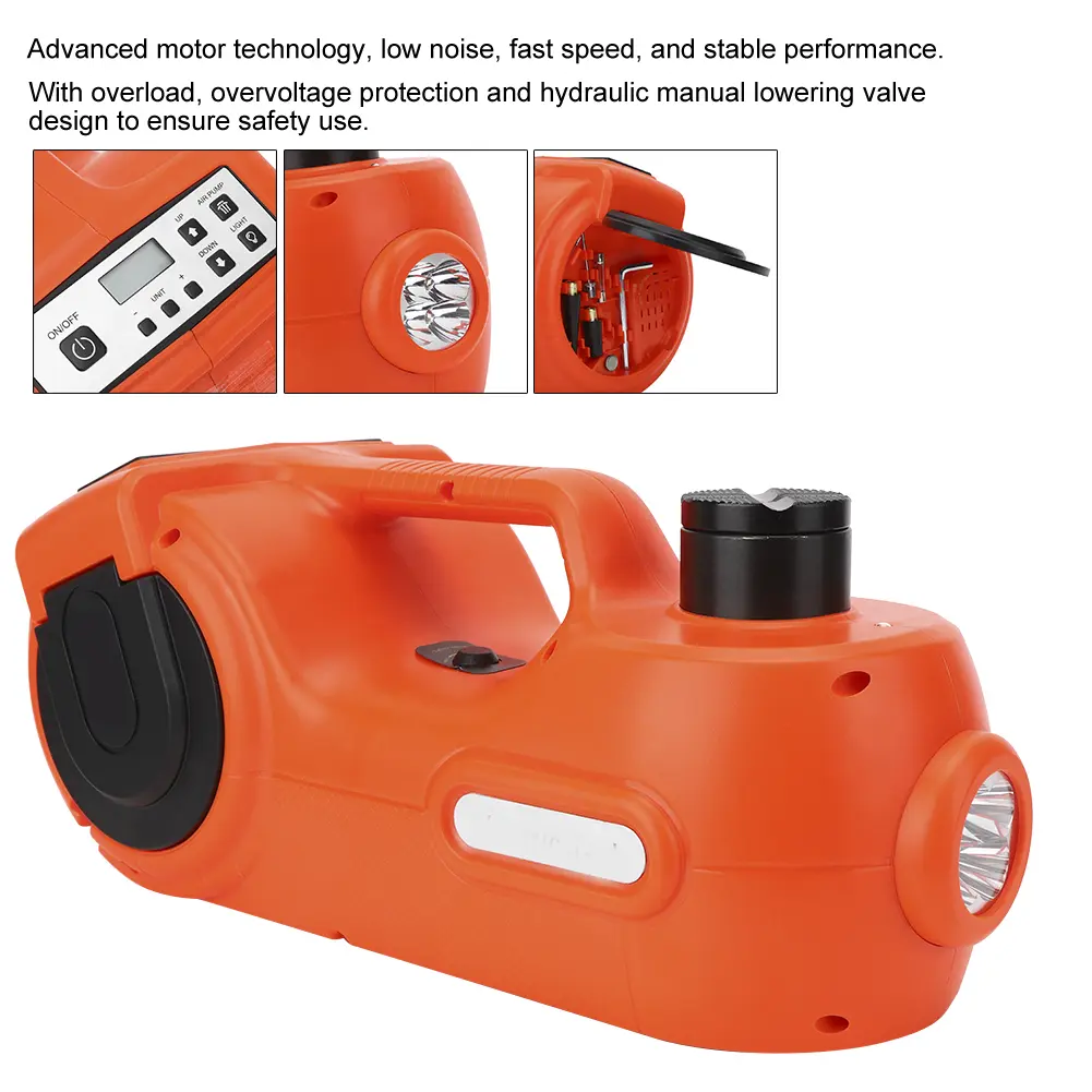 Car Jack DC12V 5T 3‑in‑1 Car Electric Floor Jack Hydraulic Lifting Set for Tire Change Replacement Electric Tire Lifting