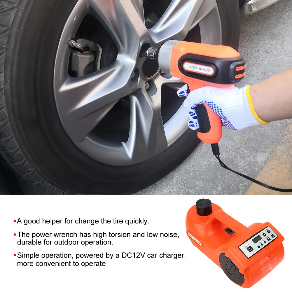 Car Jack DC12V 5T 3‑in‑1 Car Electric Floor Jack Hydraulic Lifting Set for Tire Change Replacement Electric Tire Lifting