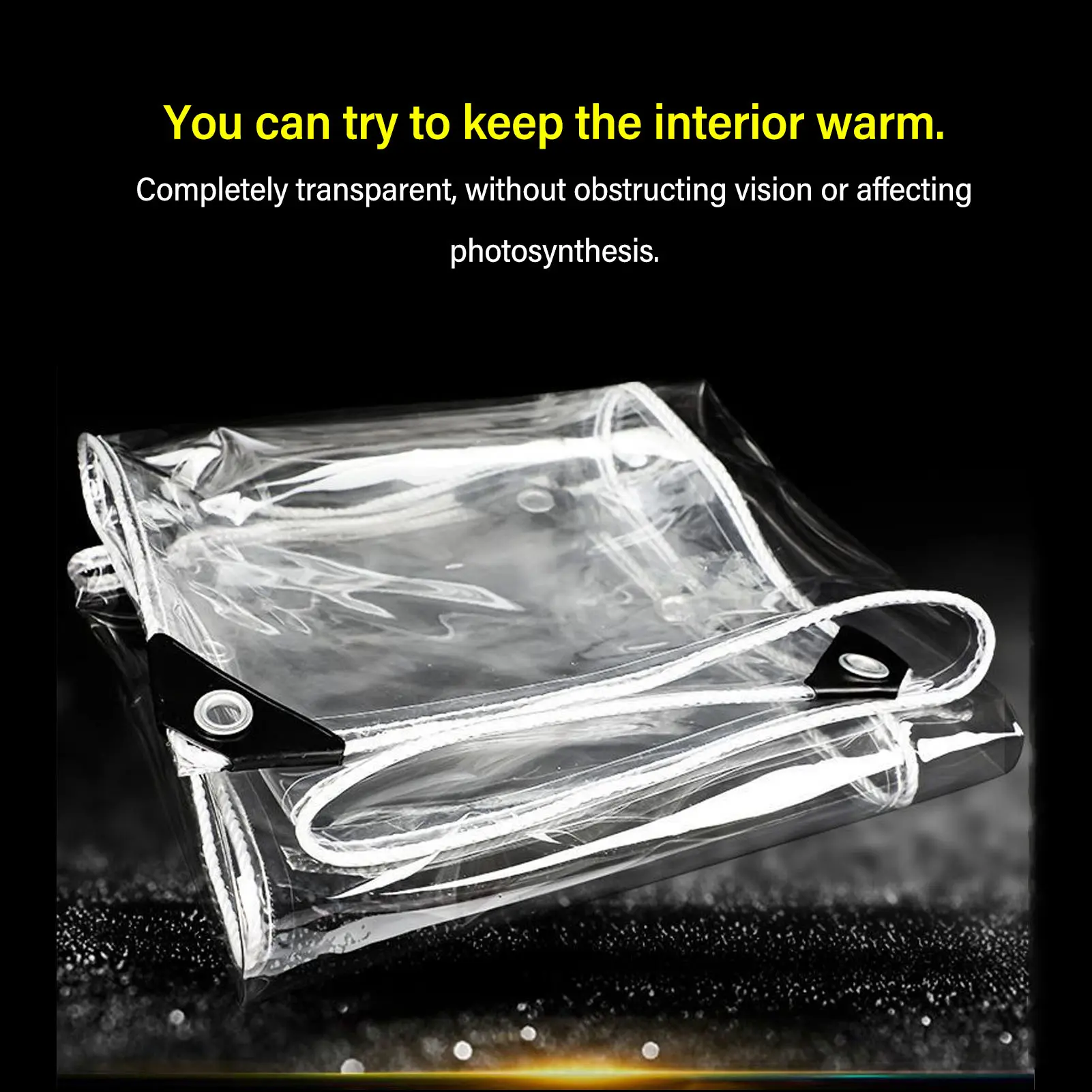 PVC Tarp Transparent Tarpaulin 3x5m Garden Rainproof Clear Plant Cover Cloth for Outdoor