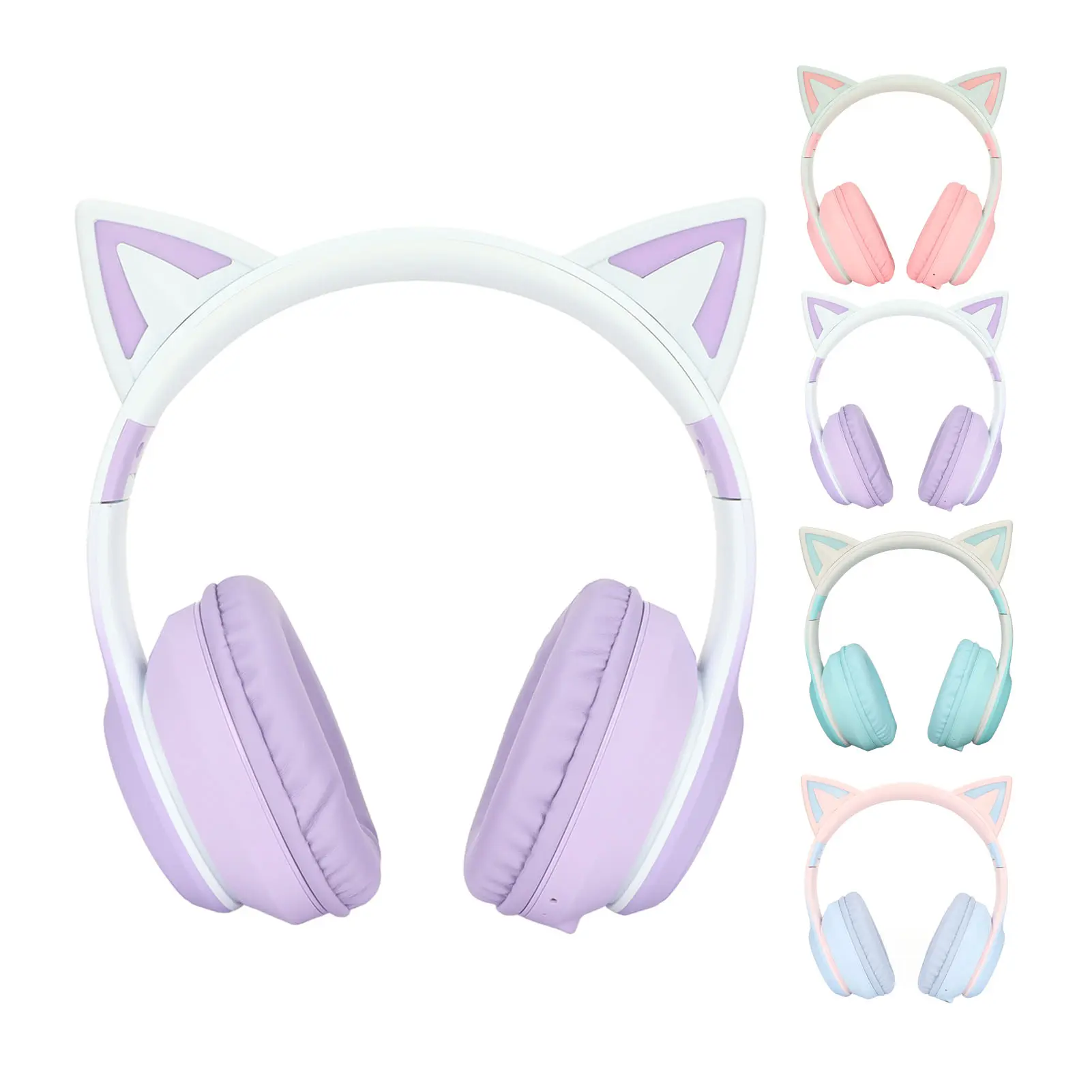 Cat Ear Bluetooth Headphones Stable Connection Bluetooth Headphones Detachable Microphone Adjustable Headband for Game Playing