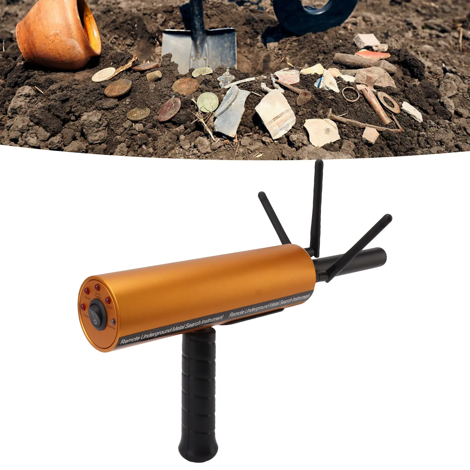Metal Detector Aluminum Range Up To 1200M Sensitive 25m Depth Battery Powered Accurate Gold Detector Efficient for Silver