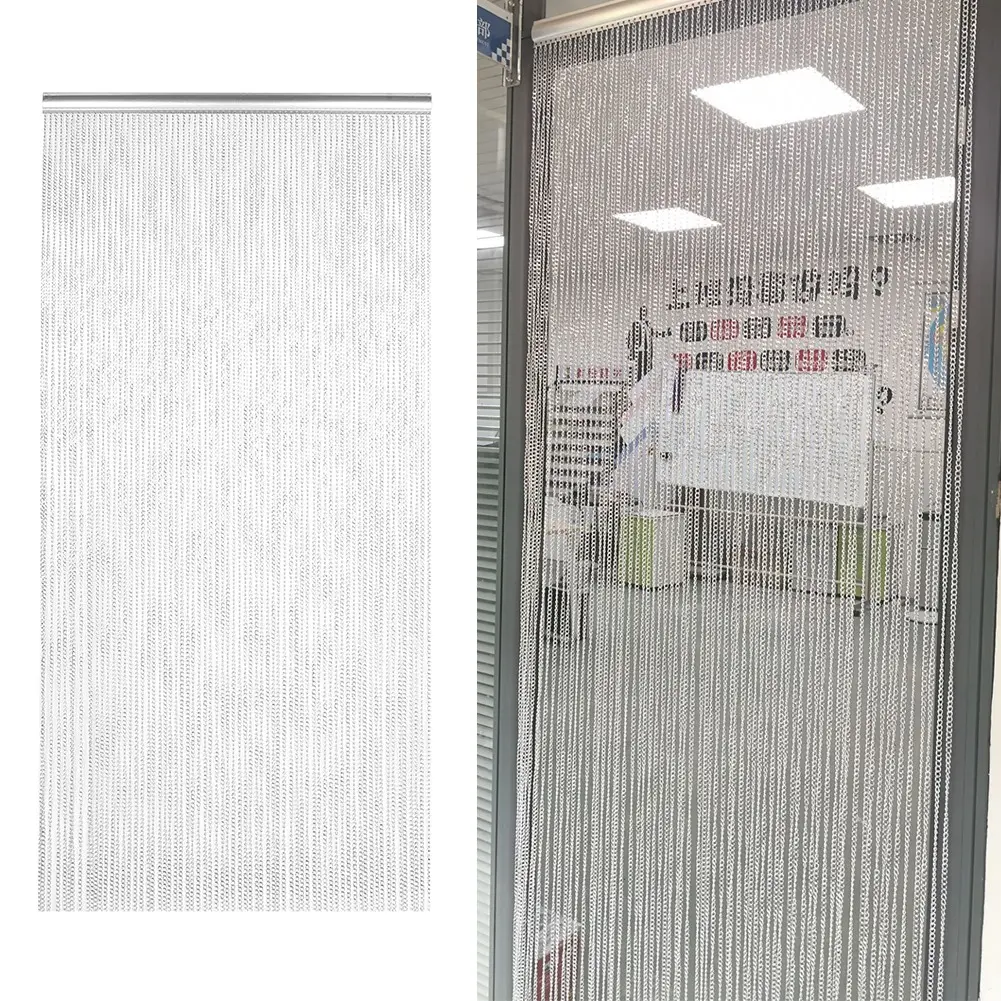 Household Hanging Metal Aluminum Chain Curtain Kit for Room Office Store Decoration Silver Curtain Chain Curtain Door Chain Curt
