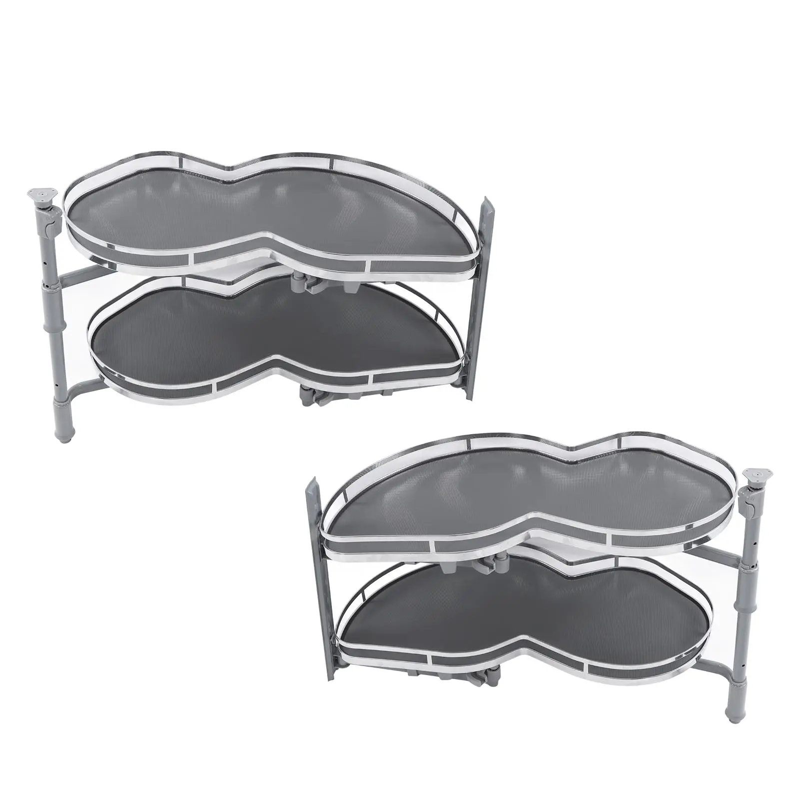 Blind Corner Cabinet Shelf Blind Corner Cabinet Tray Strong Load Bearing Oil Resistant 2 Tier Corrosion Prevention for Kitchen