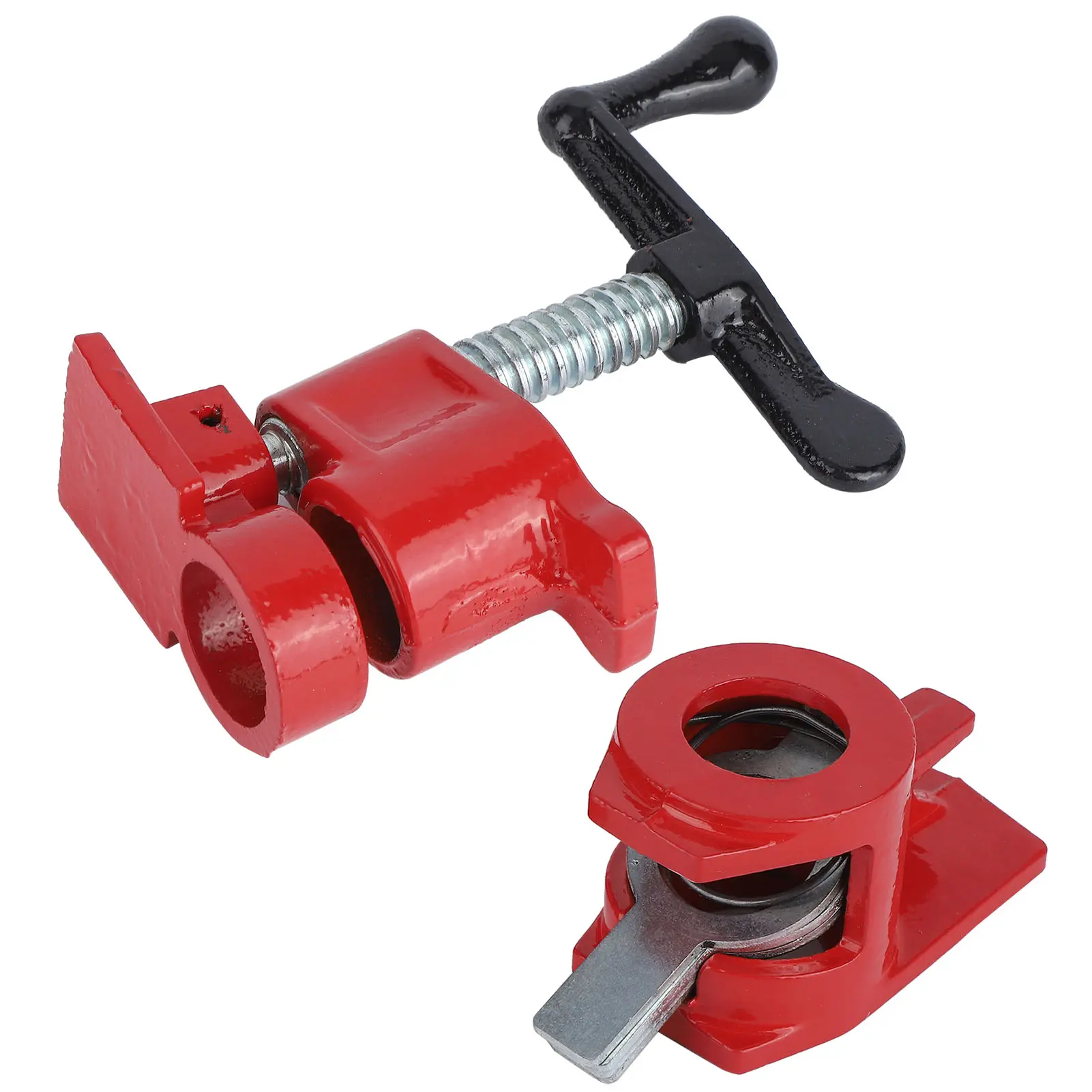 4Sets 3/4" Quick Release Heavy Duty Wide Base Iron Wood Metal Clamp Set Woodworking Workbench Woodworking Bench