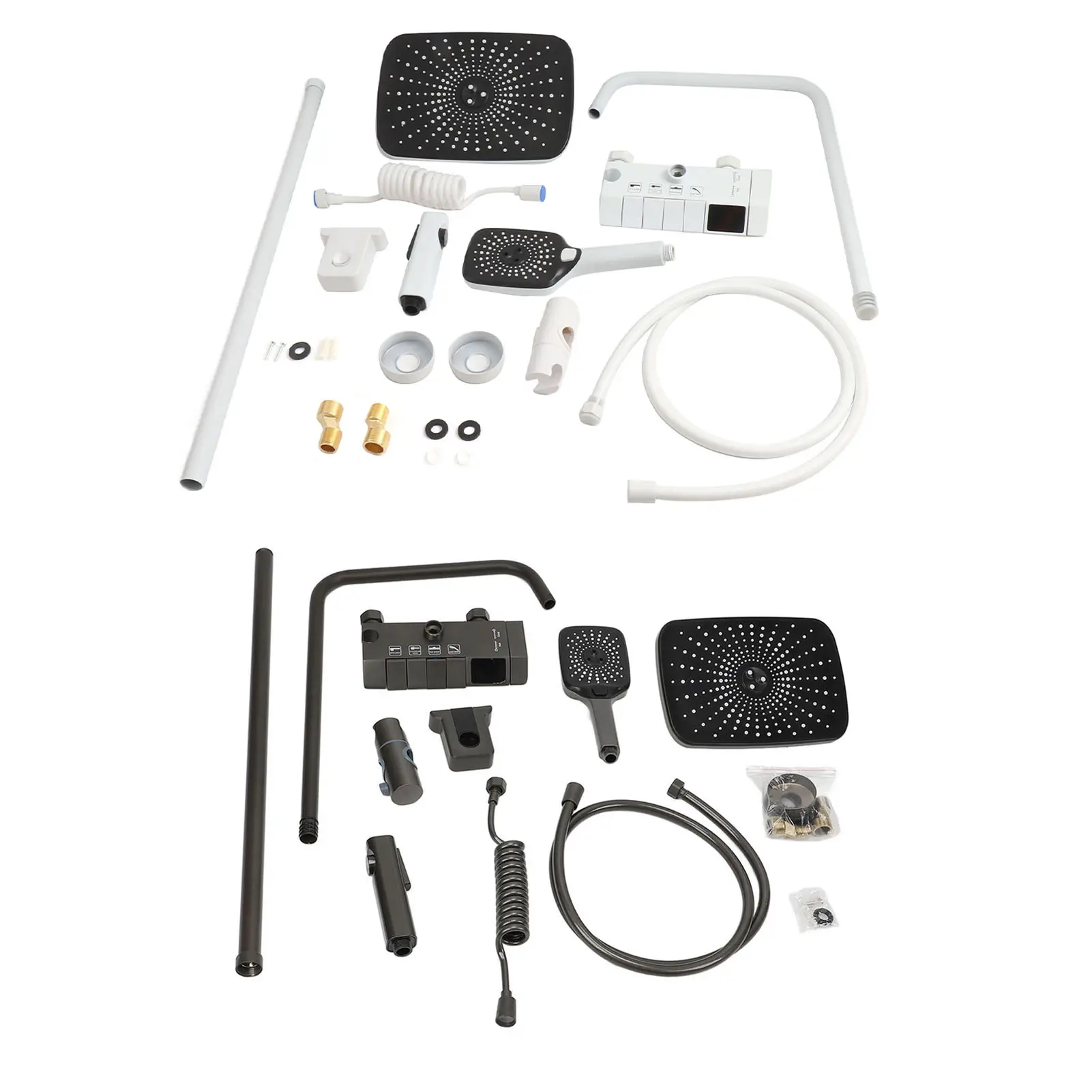 Bathroom Shower  Set NPT 1/2 Push Button Comfortable Rainfall Shower  With Handheld Sprayer Combo Bathroom Shower System