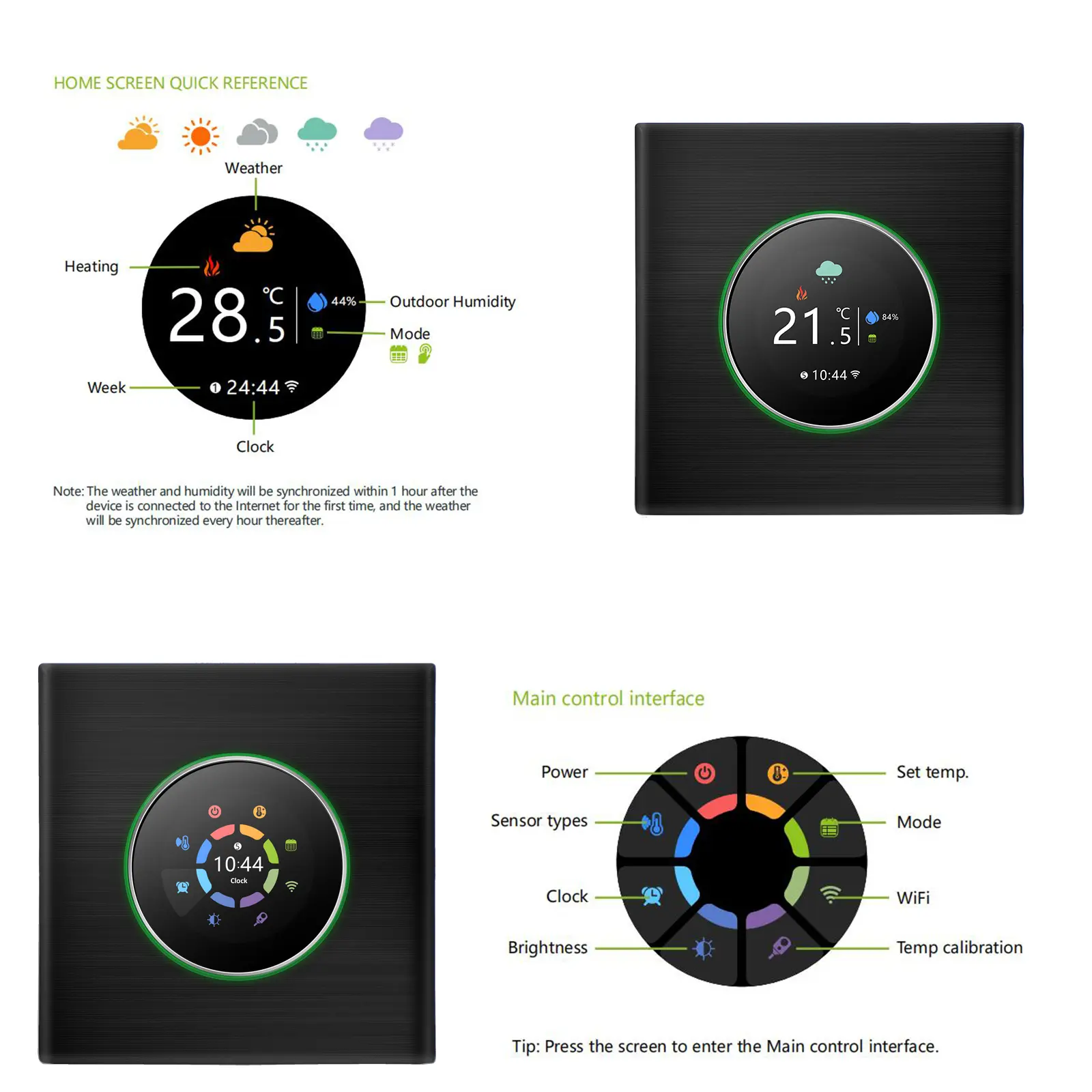 WiFi Smart Thermostat Temperature Controller Weekly Programmable Button Control/ Mobile APP/ Voice Control Compatible with Alex