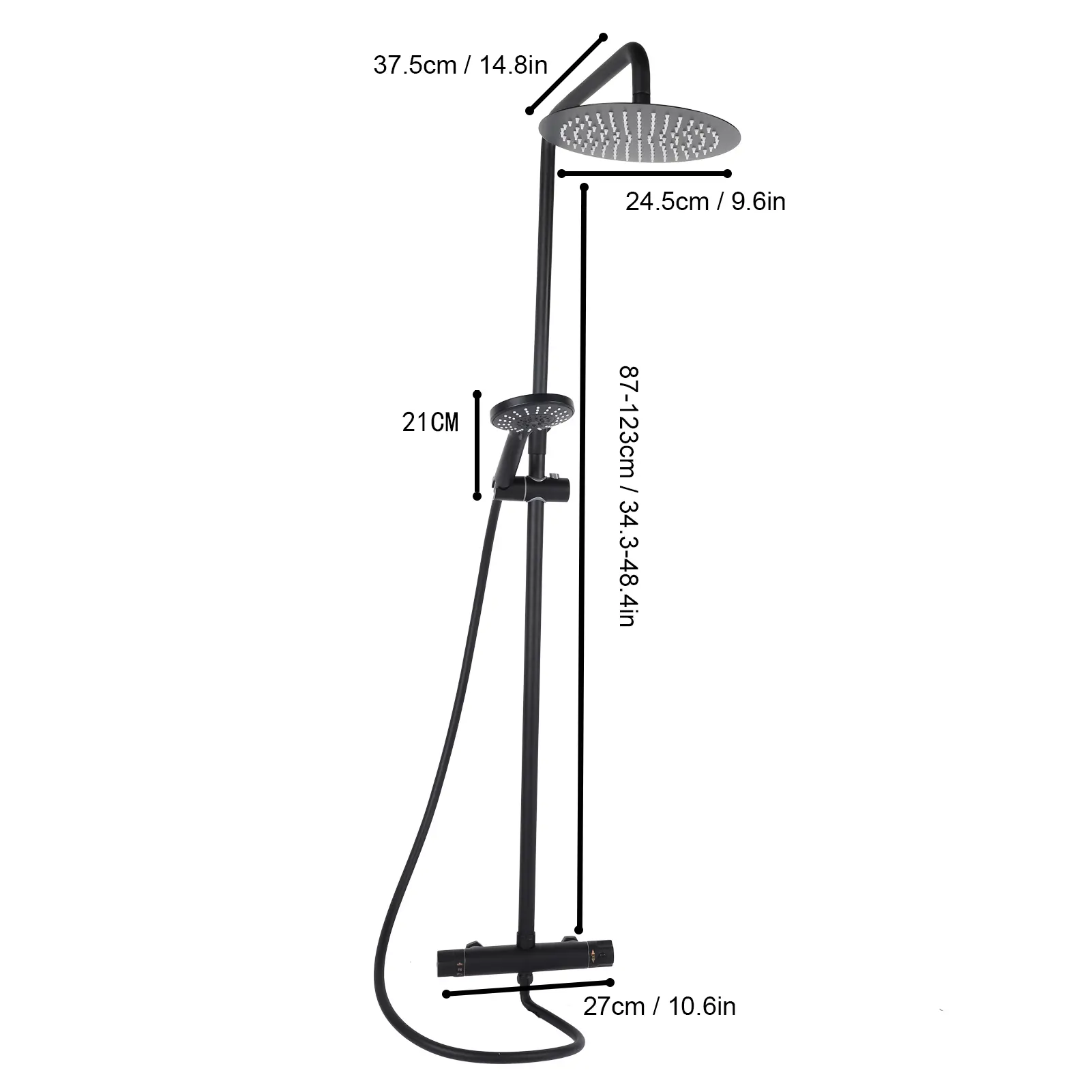 Bathroom Accessories G1/2 Thread Thermostatic Mixer Showering System with Top Spray Hand Shower for Home Bathroom Shower System