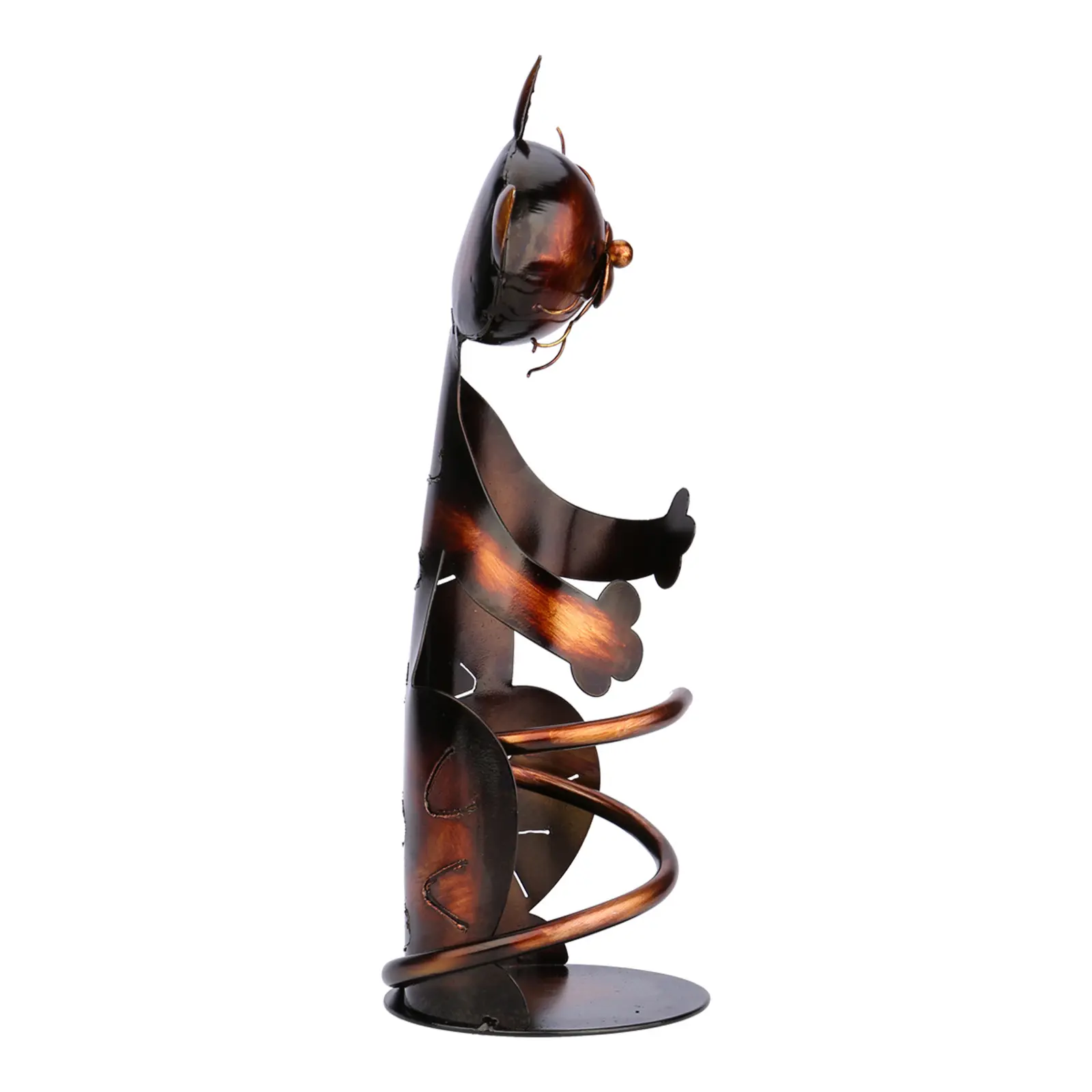 TOOARTS Cat shaped wine holder Wine shelf Metal sculpture Practical sculpture Home decoration Interior decoration Crafts TOOARTS