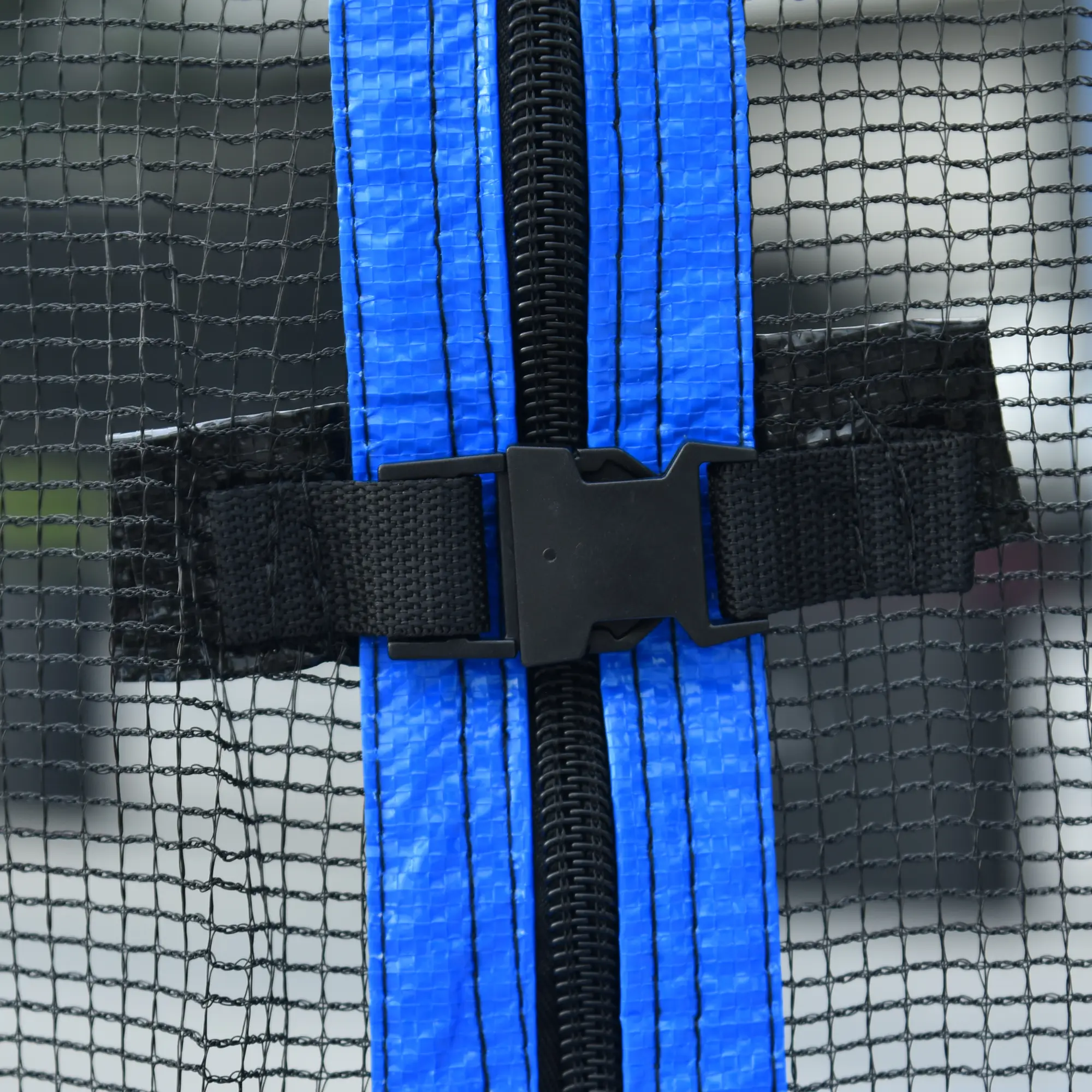 14FT TRAMPOLINE WITH BOARD+METAL(BLUE)