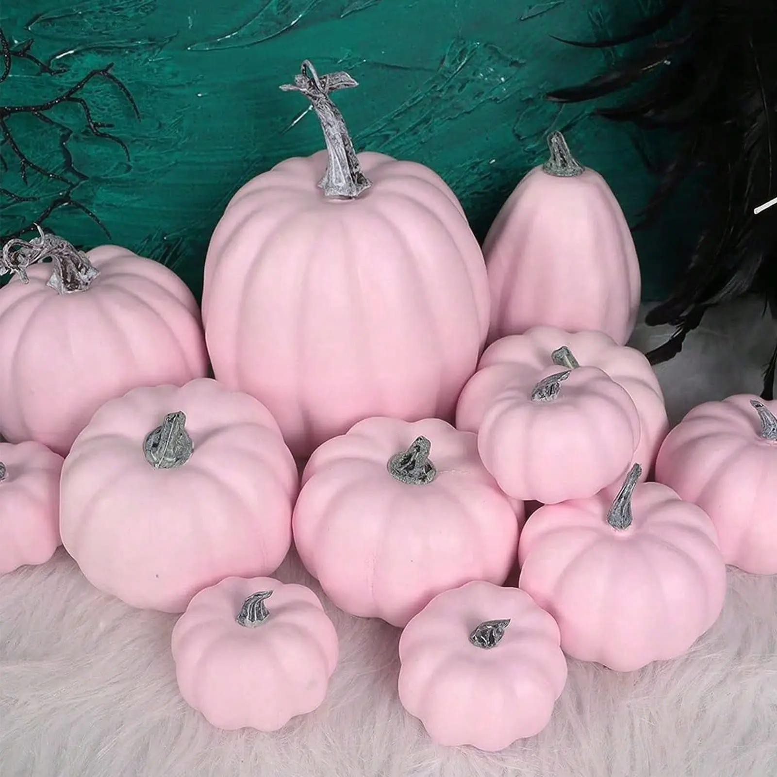 Artificial Pumpkins  Faux Pumpkins Decoration for Home Farmhouse Harvest Festival Decor Photo Props Faux Pumpkins