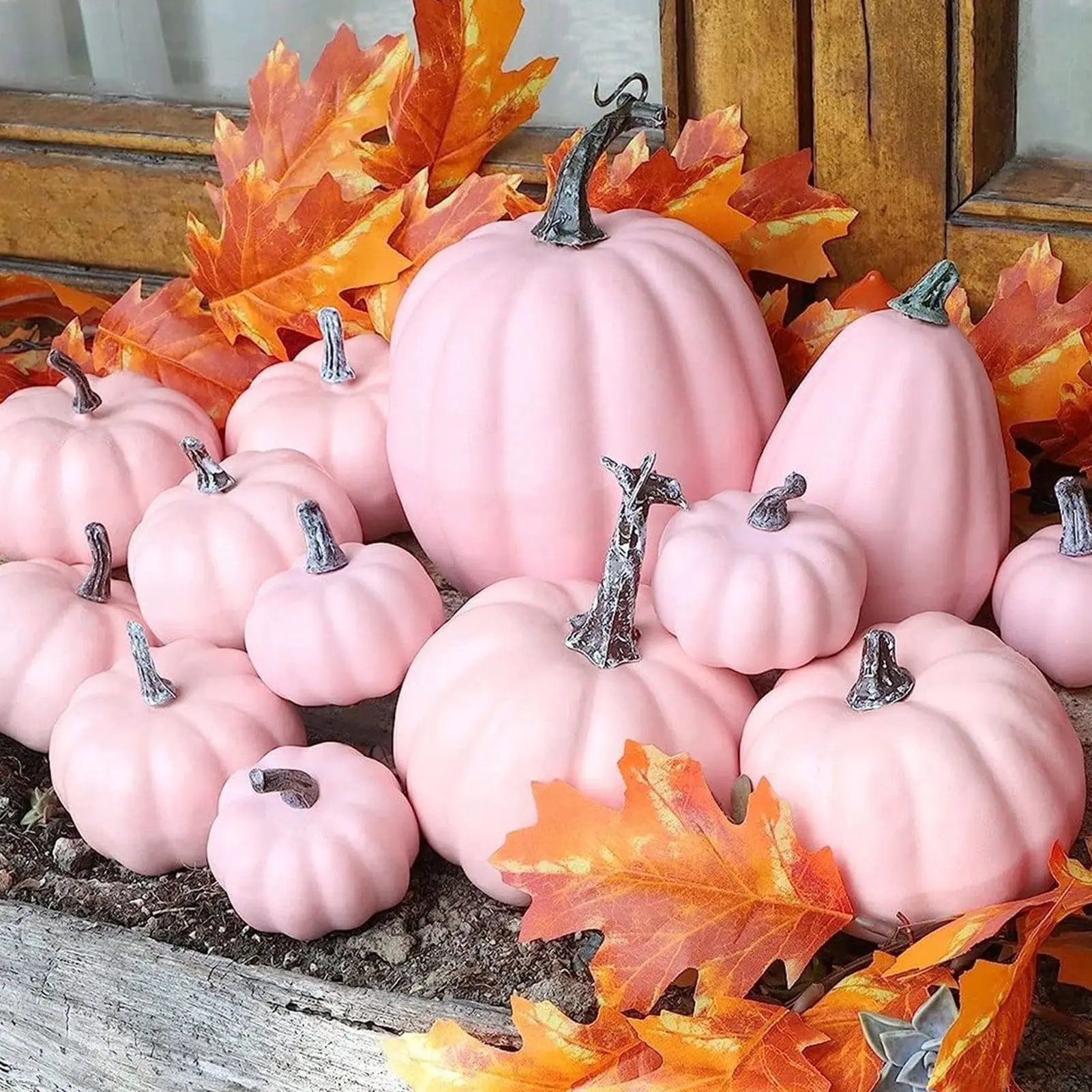 Artificial Pumpkins  Faux Pumpkins Decoration for Home Farmhouse Harvest Festival Decor Photo Props Faux Pumpkins
