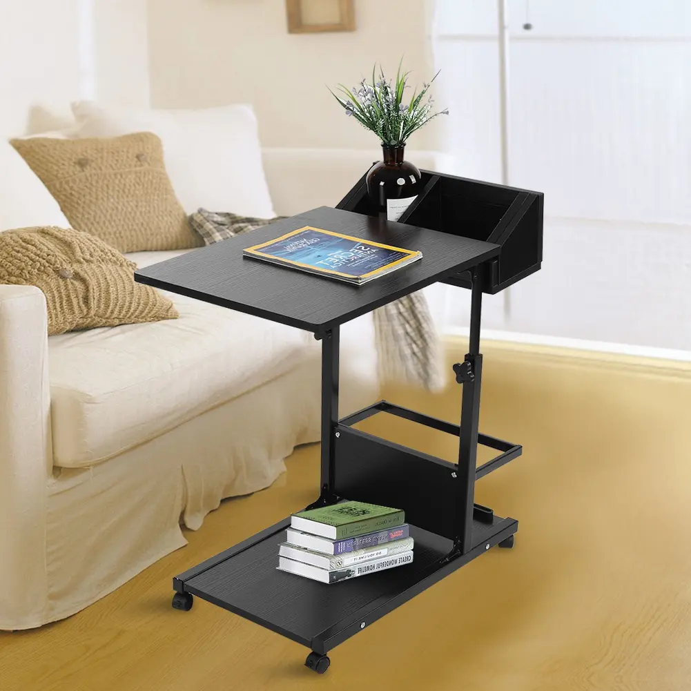 Laptop Desk with Wheels Laptop Desk Portable Multifunctional Removable Laptop Desk with Wheels Drawer Bed Sofa Books Snack