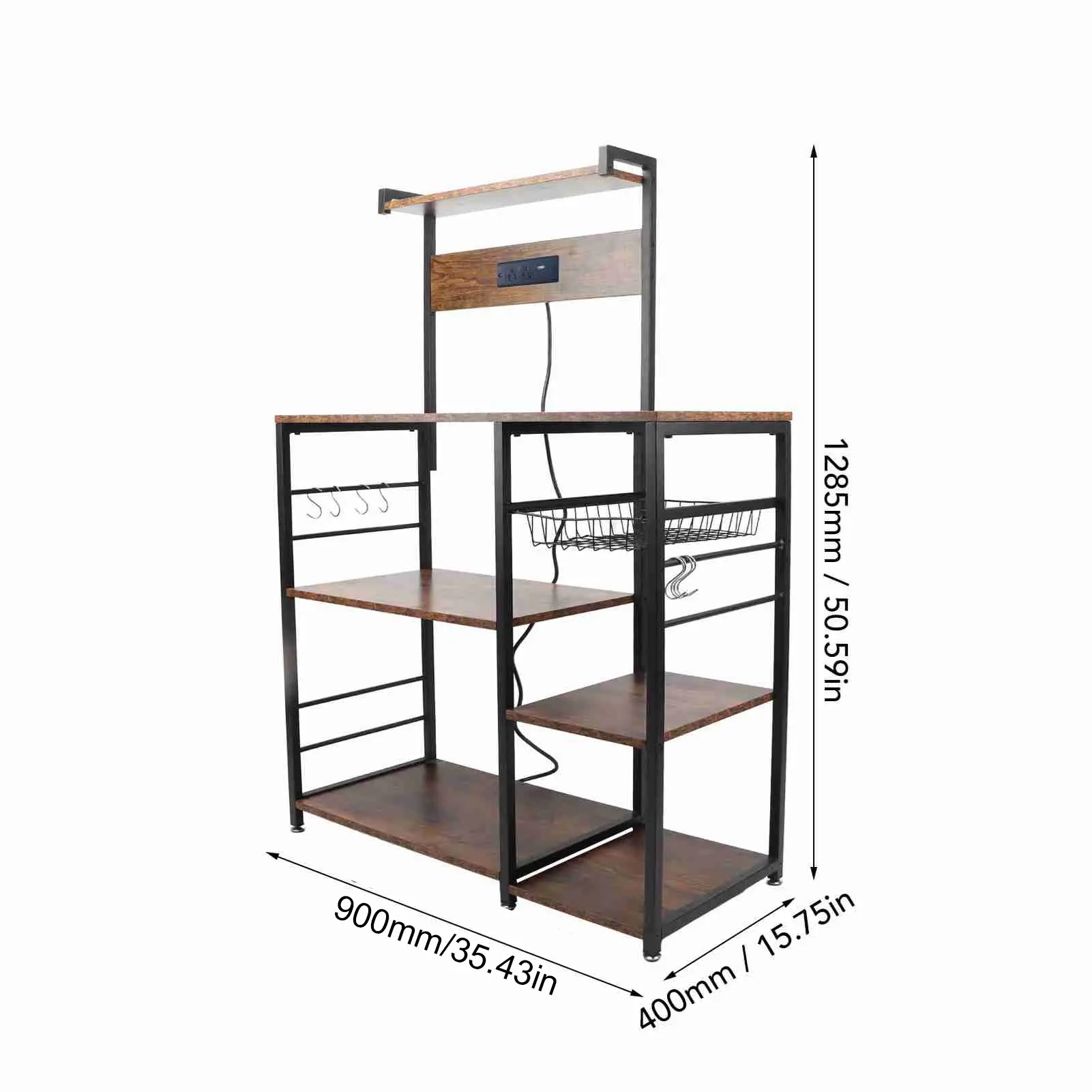 Microwave Oven Stand Strong Load Bearing Steel Pipe Rust Resistant Kitchen Utility Storage Shelf Coffee Bar Station for Spices