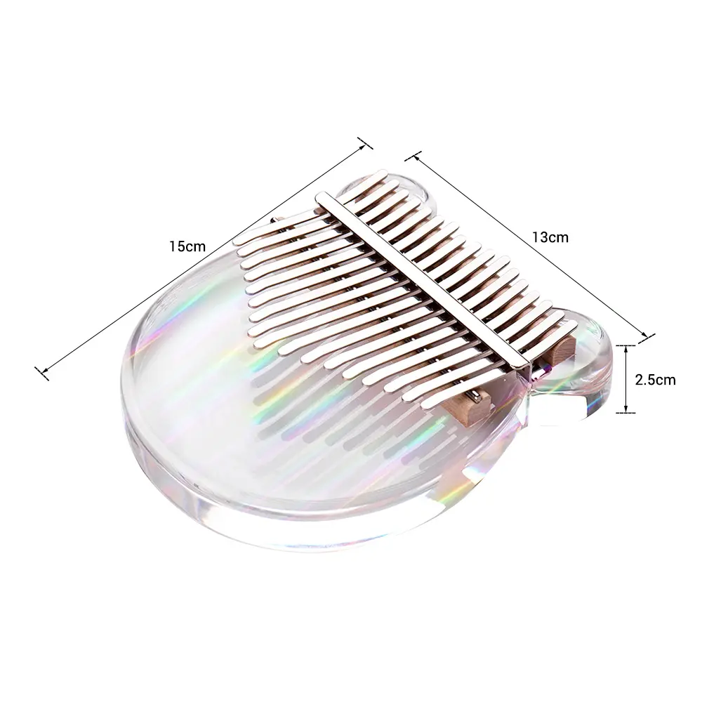 17-Key Piano Transparent Acrylic Material with Carry Bag Musical Note Stickers Tuning Hammer Cleaning Cloth Musical Gift mbira