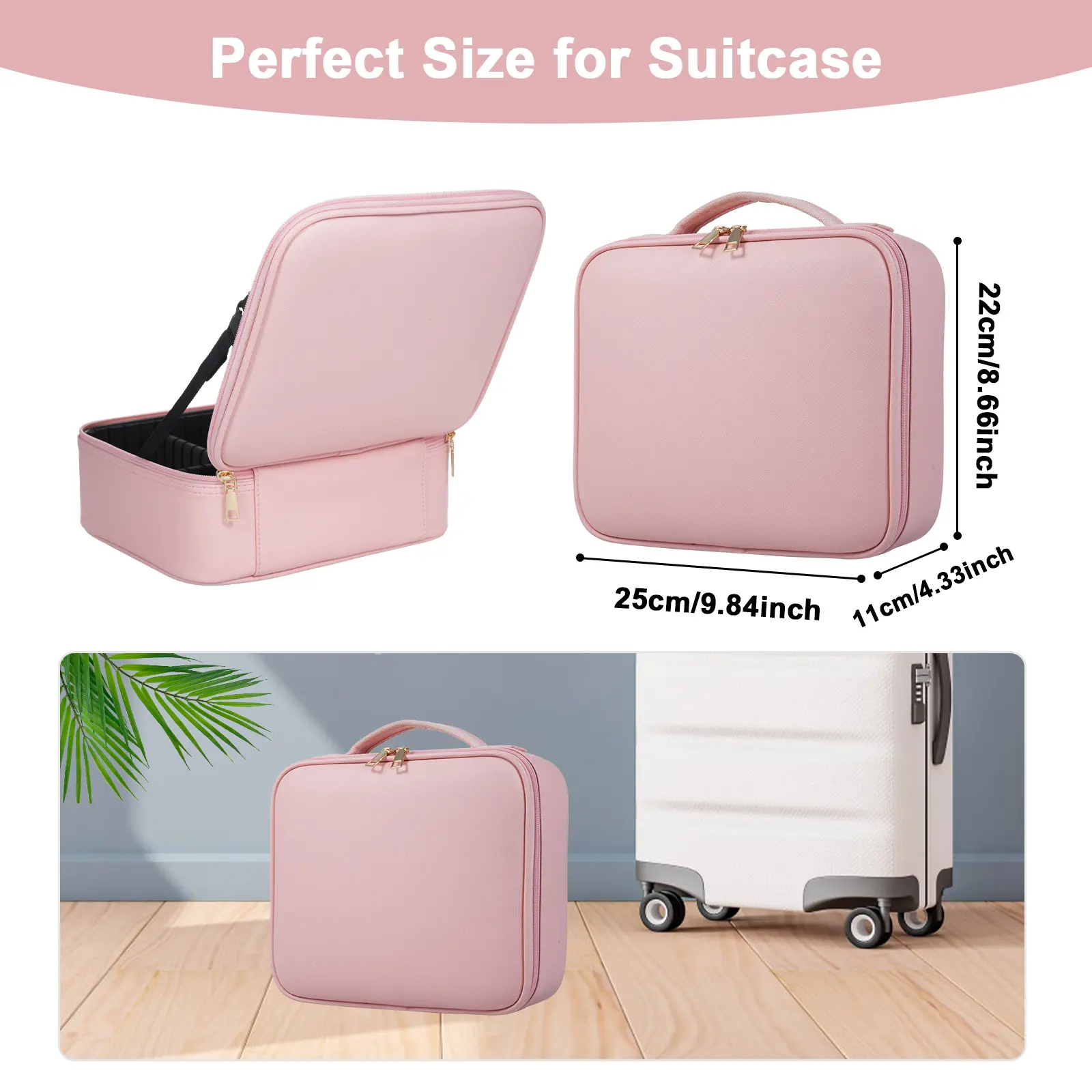 Makeup Bag Large Capacity Makeup Bag Makeup Bag Partition Organizer Large Capacity Travel Cosmetic Storage Bag Travel Makeup Bag