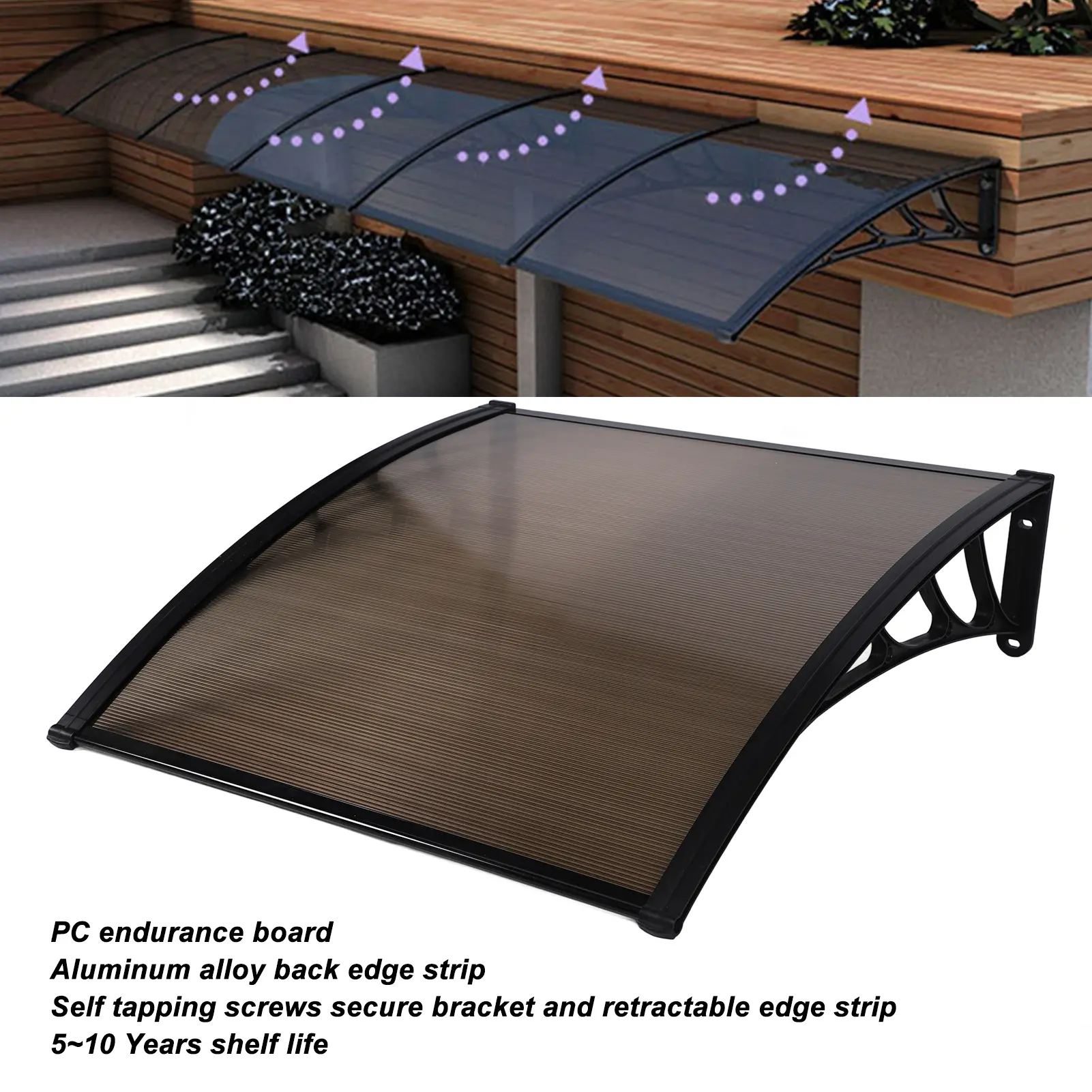 1pcs Window Awning Rainproof Sun Shade Door Canopy Windproof Door Awning Cover Garden Outdoor Window Awning Window Canopy Cover