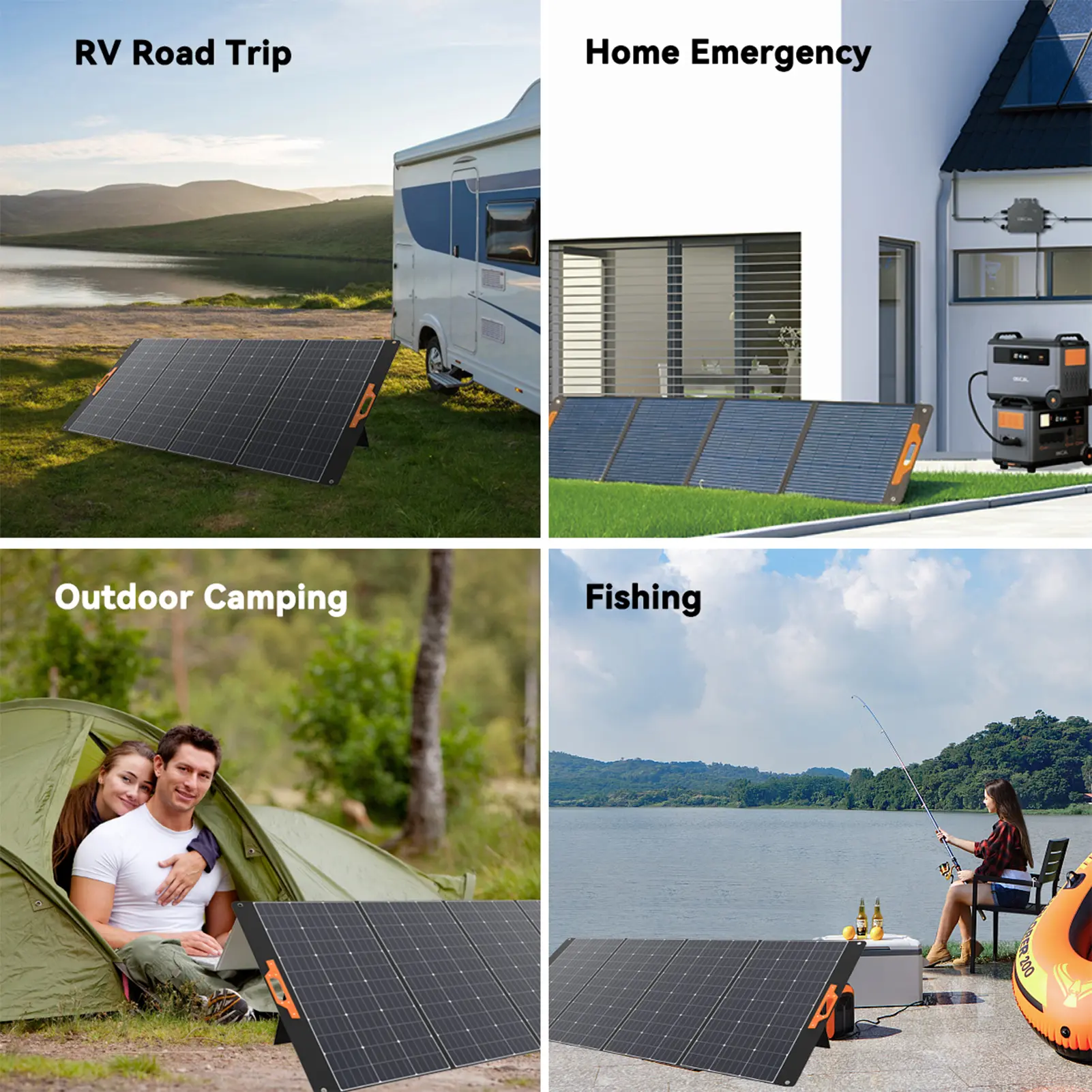 Oscal PM400 400W Foldable Solar Panel 23% High Efficiency Monocrystalline Cells Adjustable Kickstand IP65 Water Repellent ETFE M