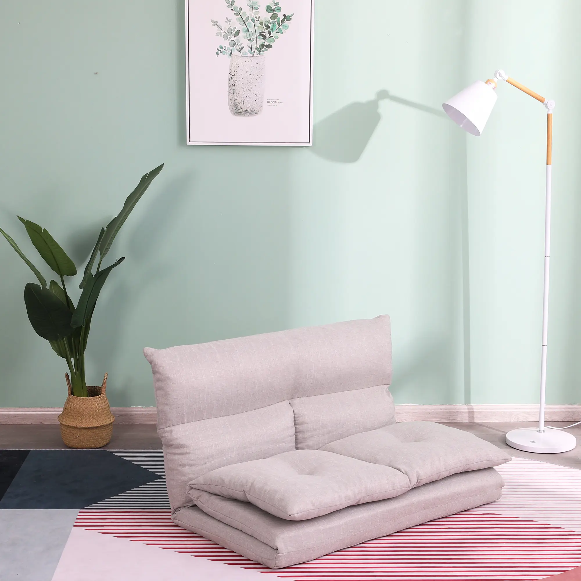 Single sofa reclining chair Japanese chair lazy sofa tatami balcony reclining sofa adjustable chair