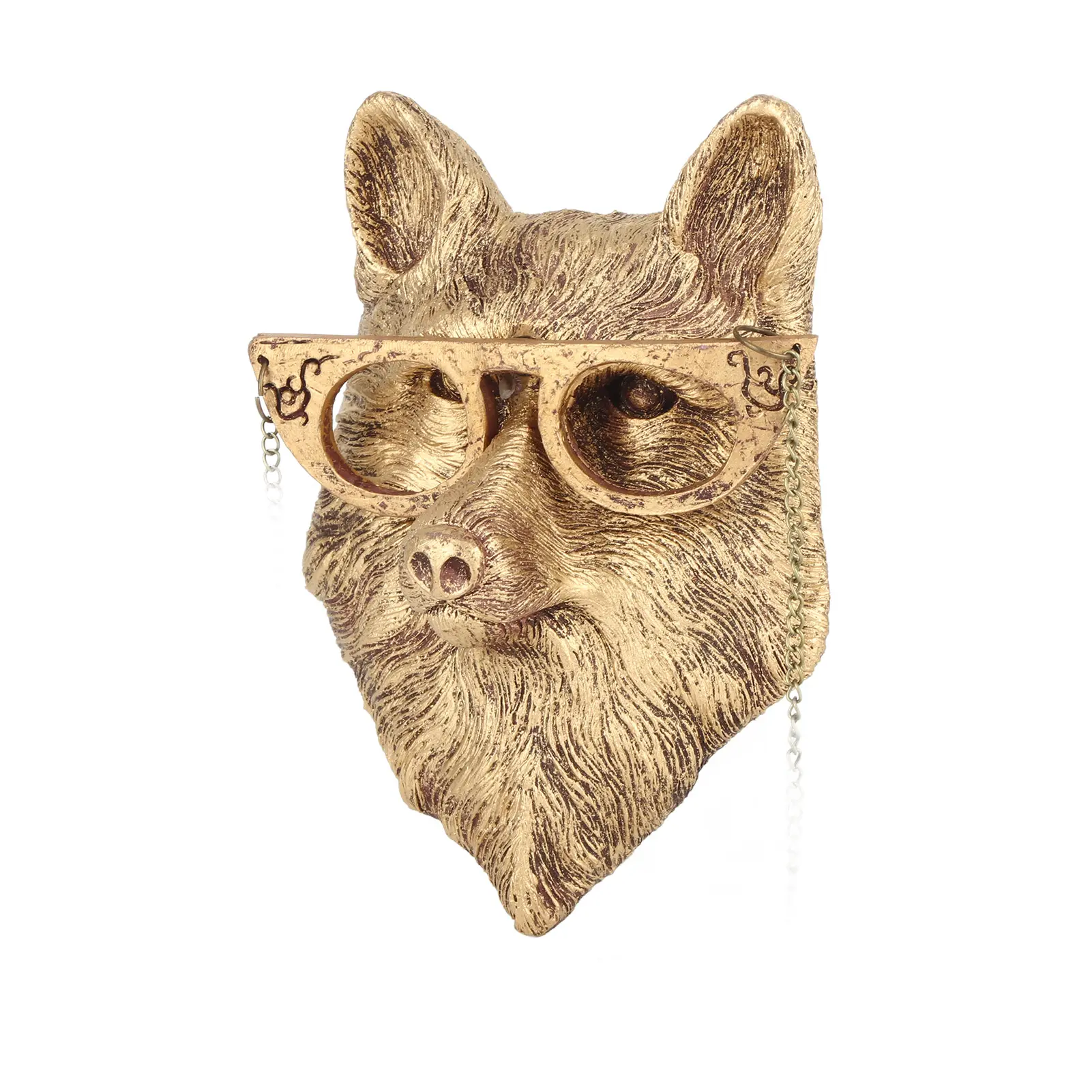 Hanging Ornaments Home Decor Waterproof Bronzed Resin Animal Hanging Sculpture Sunscreen Animal Head Wall Hanging Ornaments