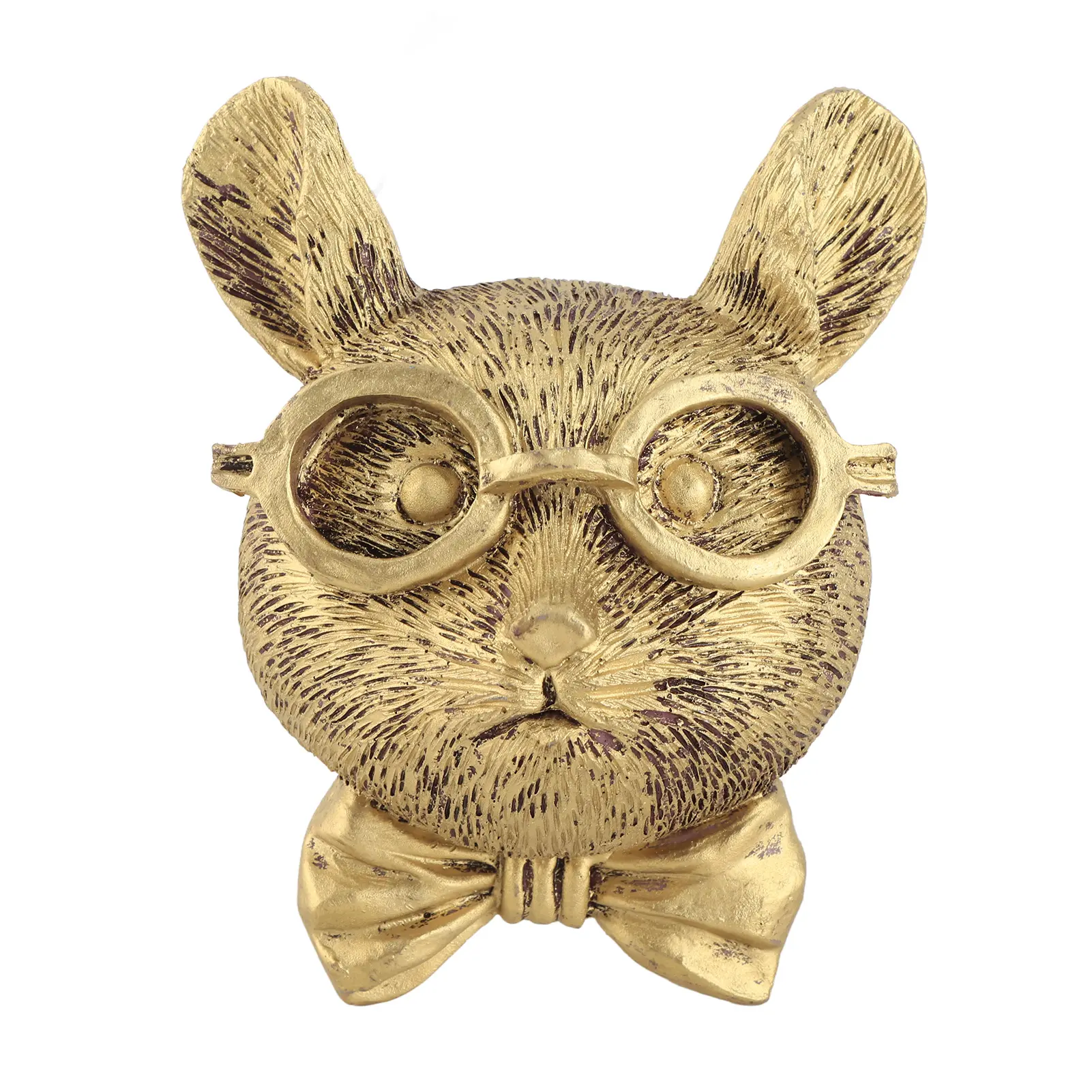 Hanging Ornaments Home Decor Waterproof Bronzed Resin Animal Hanging Sculpture Sunscreen Animal Head Wall Hanging Ornaments