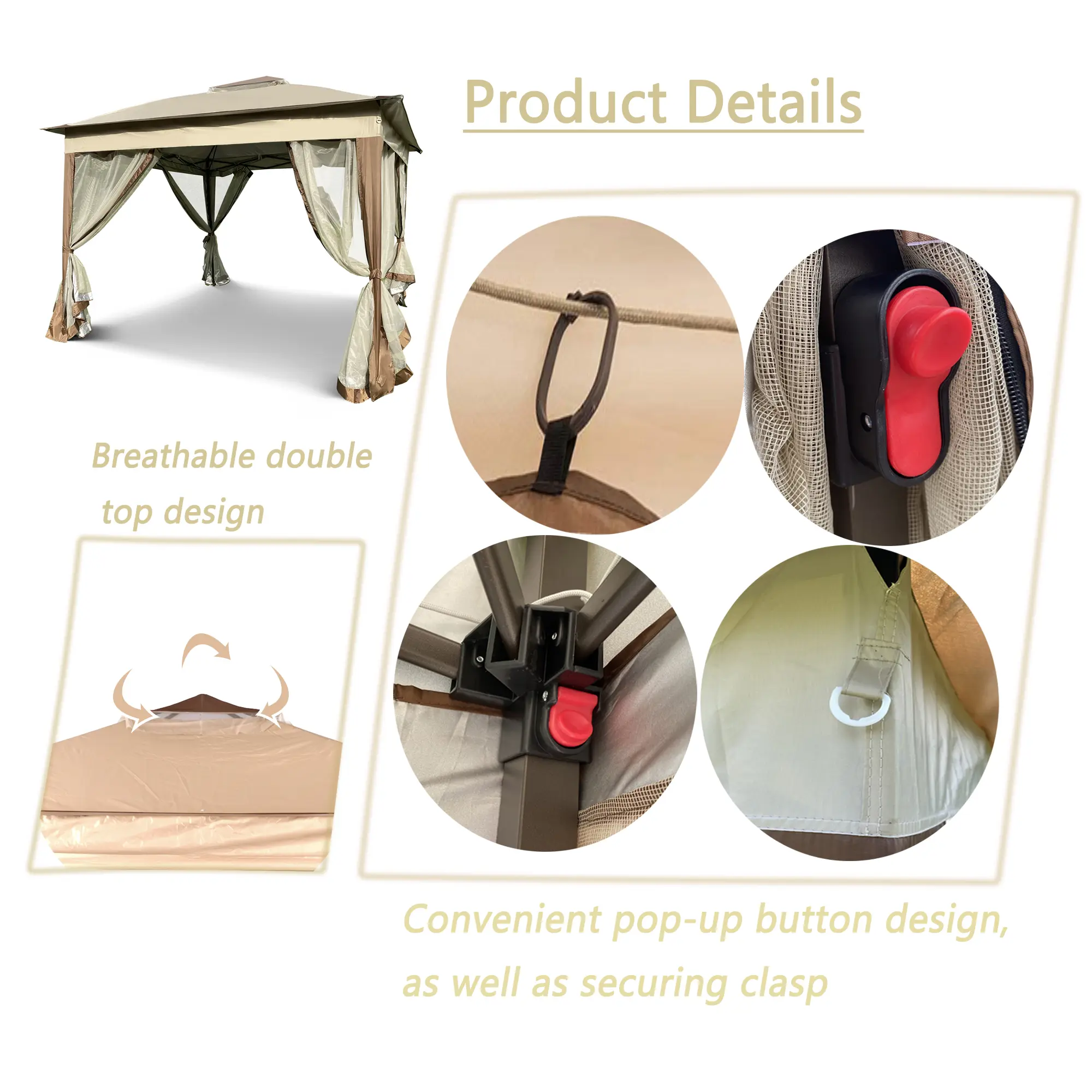 Outdoor 11x 11Ft Pop Up Gazebo Canopy With Removable Zipper Netting,2-Tier Soft Top Event Tent,Suitable For Patio Backyard Garde