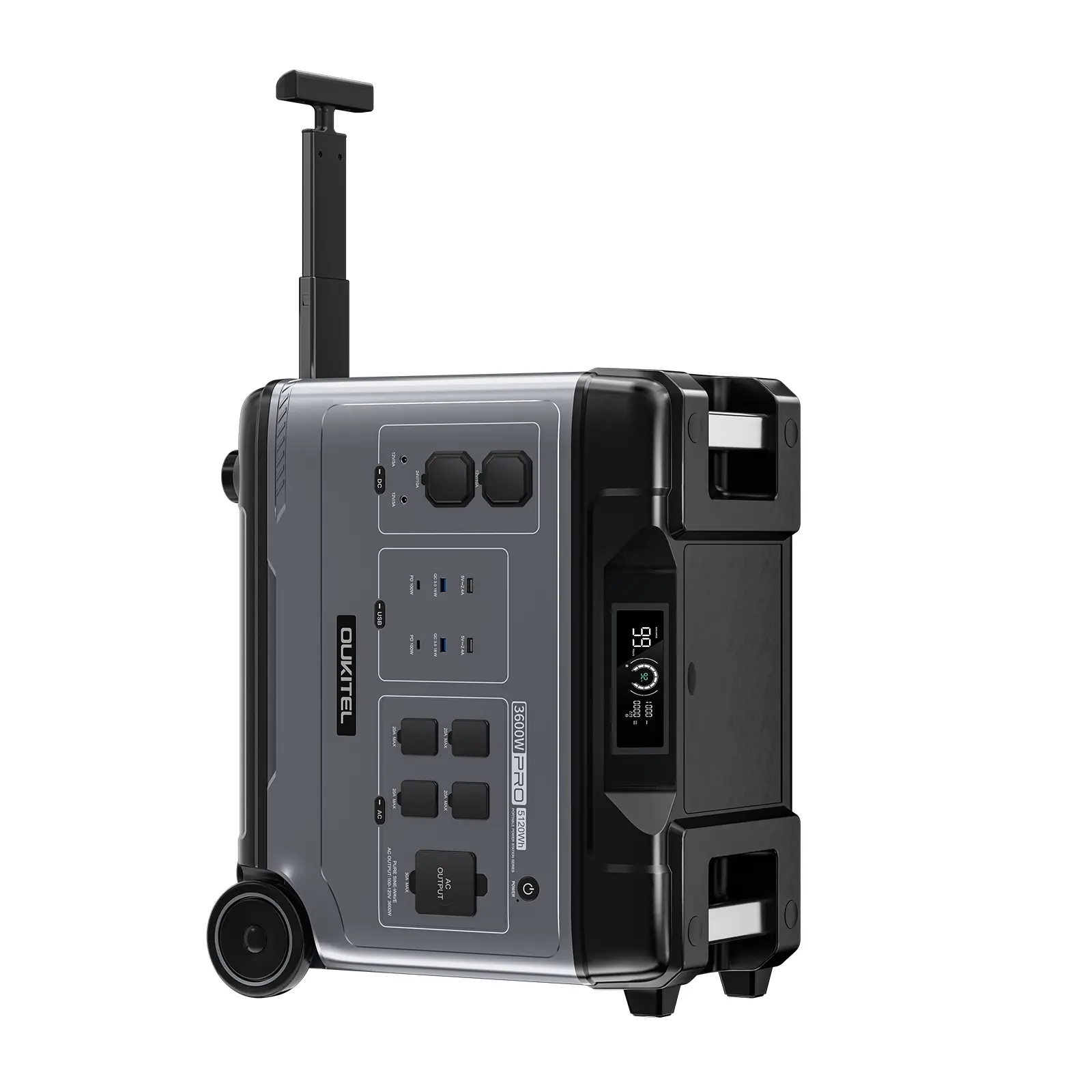 3600W AC Output OUKITEL P5000 Pro Portable Power Station, 5120Wh LiFePO4 Battery, Smart Temperature Control, Dual 100W USB-C, S