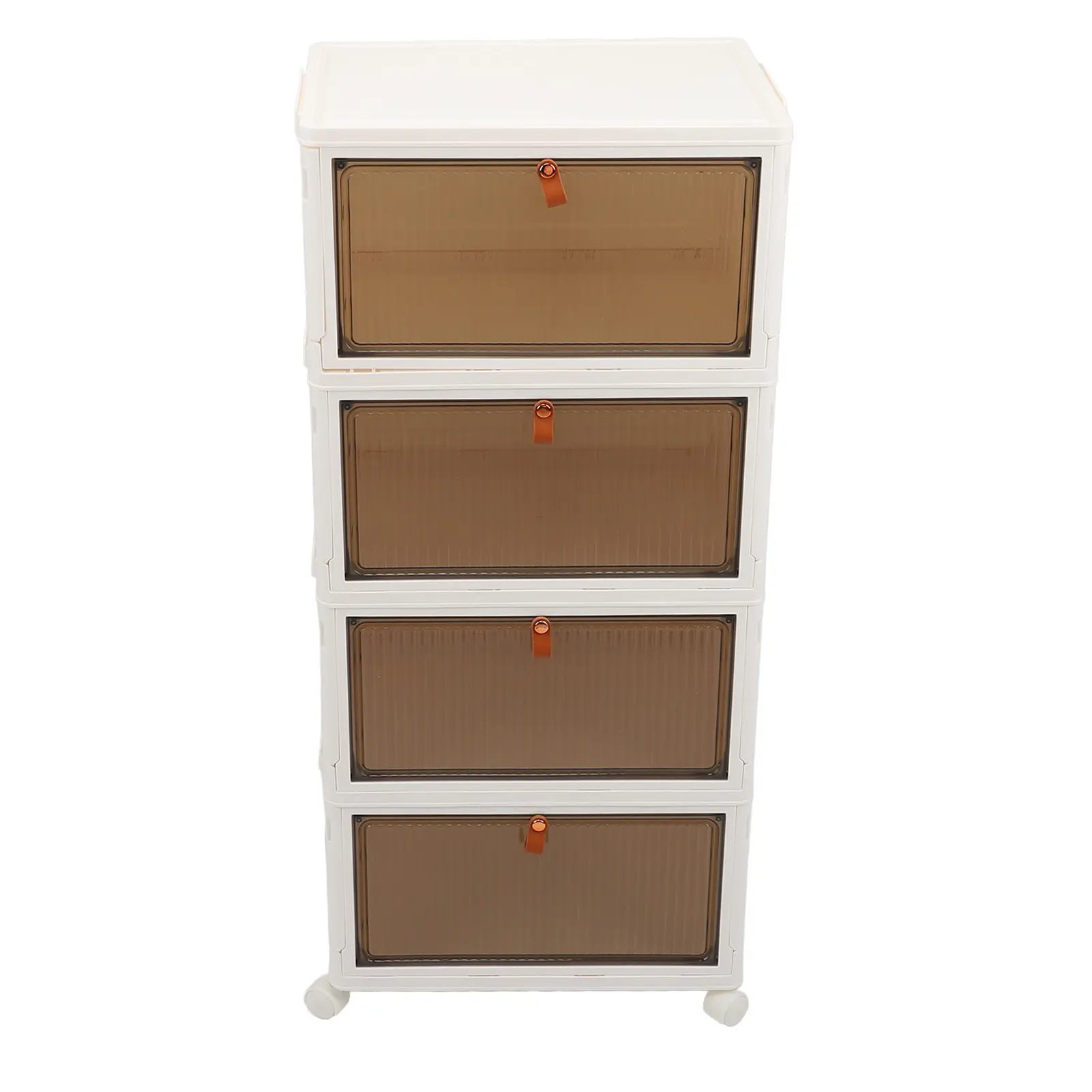 Folding Shoes Storage Box 4 Layers Transparent Large Capacity Foldable Shoe Rack Organizer with Wheels Folding Shoes Storage Box