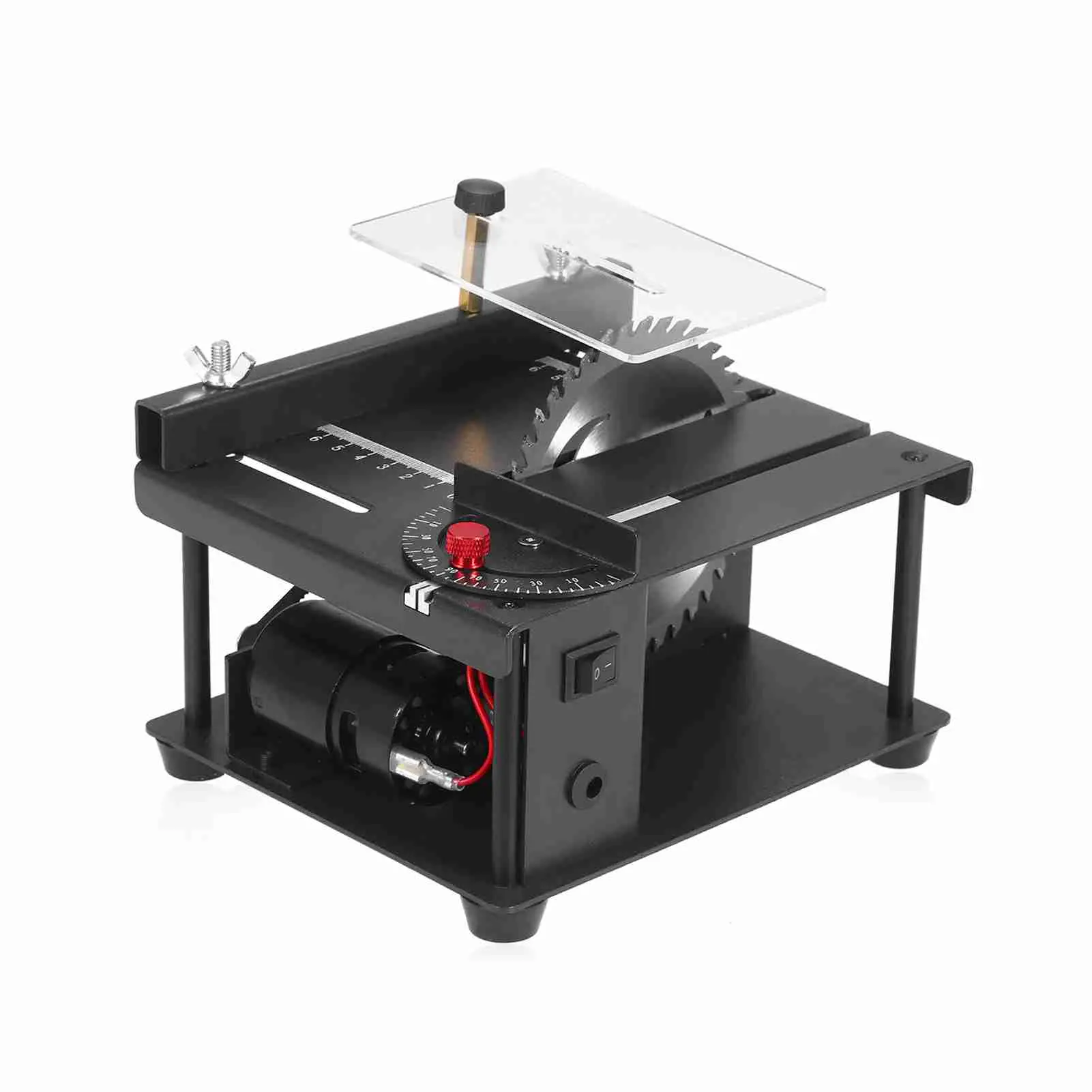 110-240V Multi-Functional Table Saw Mini Desktop Saw Cutter Electric Cutting Machine with Saw Blade Adjustable-Speed Angle Adjus