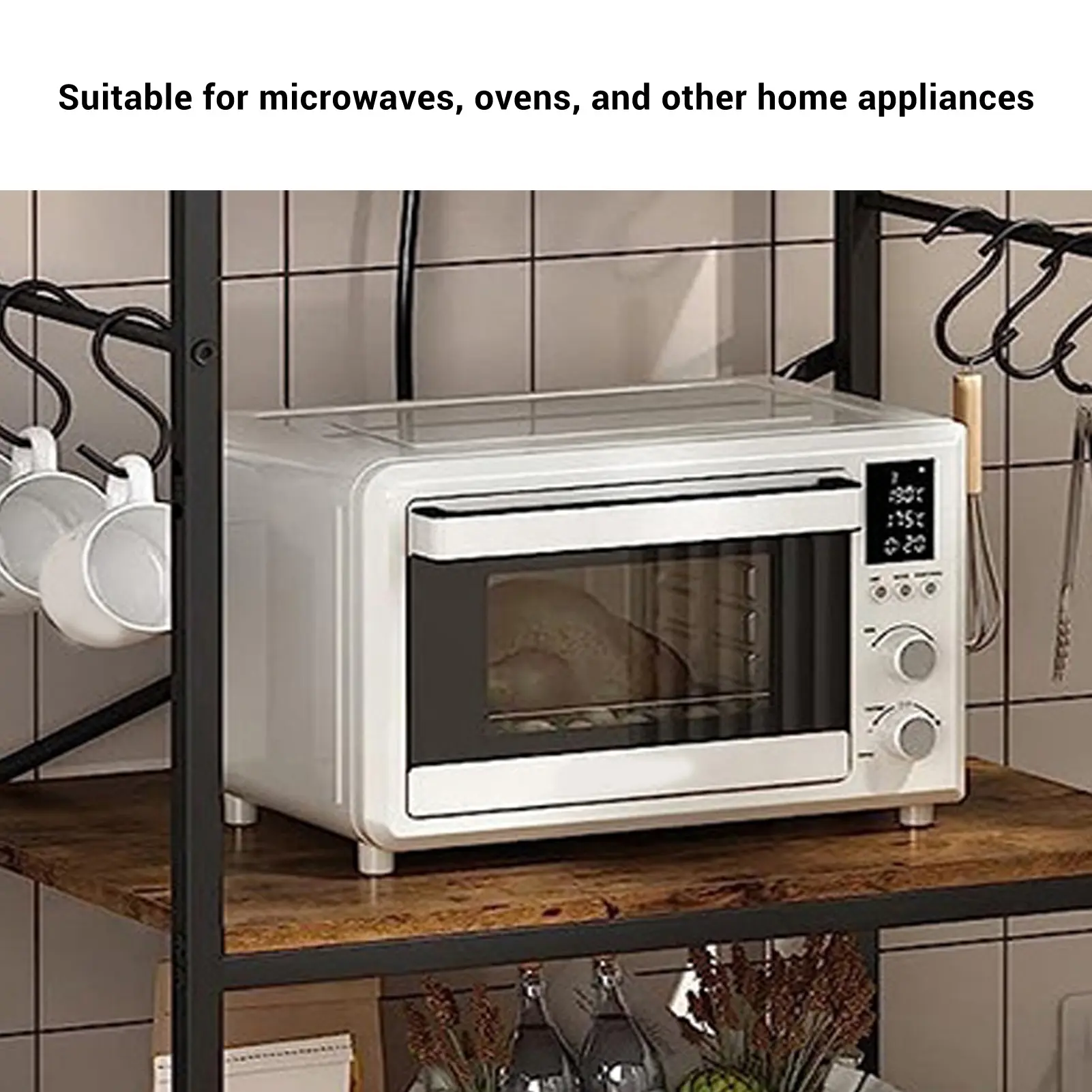 Multi Layer Organizer Rack Neat and Orderly Metal Structure Simple and Stylish Storage Shelving Unit for Household Appliances