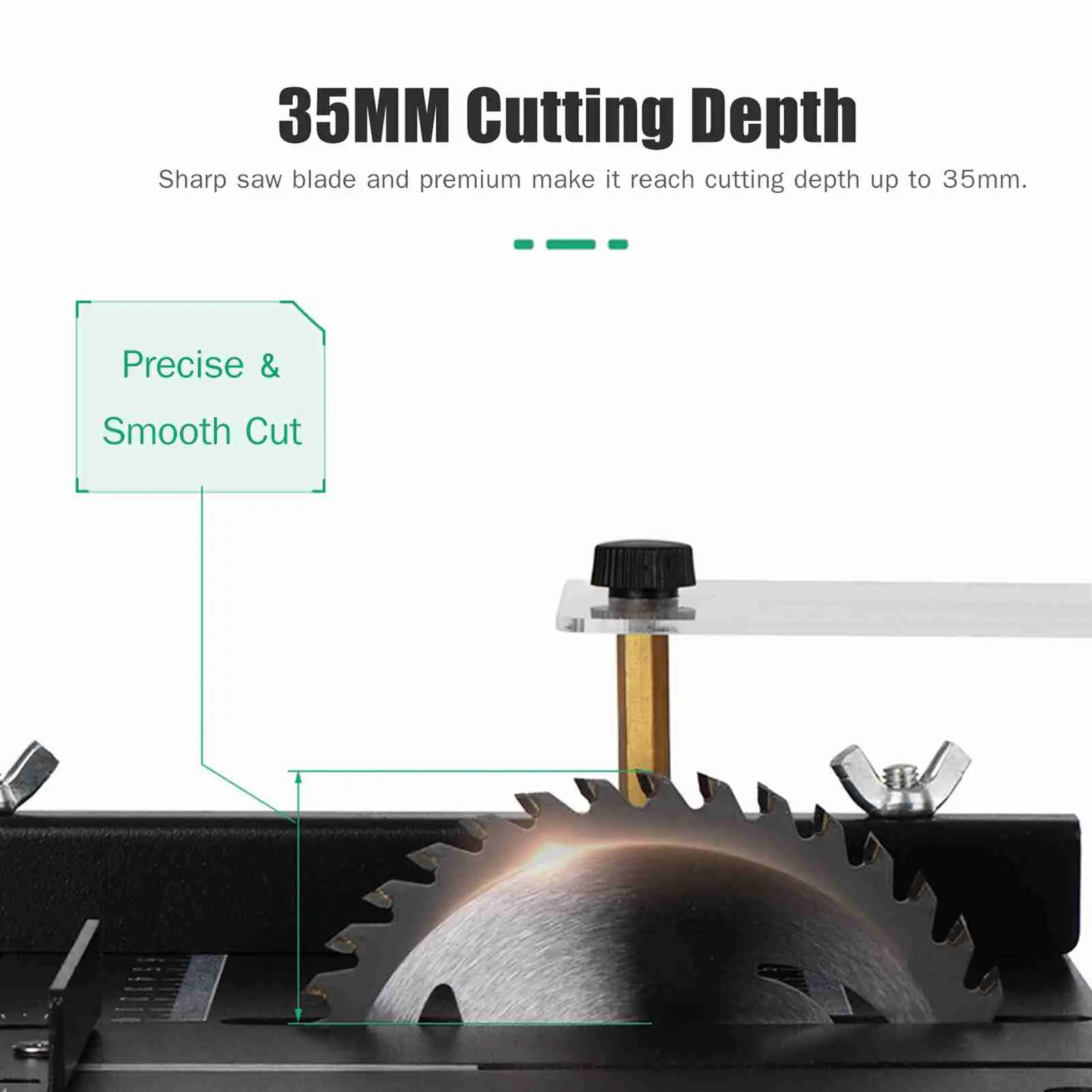 110-240V Multi-Functional Table Saw Mini Desktop Saw Cutter Electric Cutting Machine with Saw Blade Adjustable-Speed Angle Adjus
