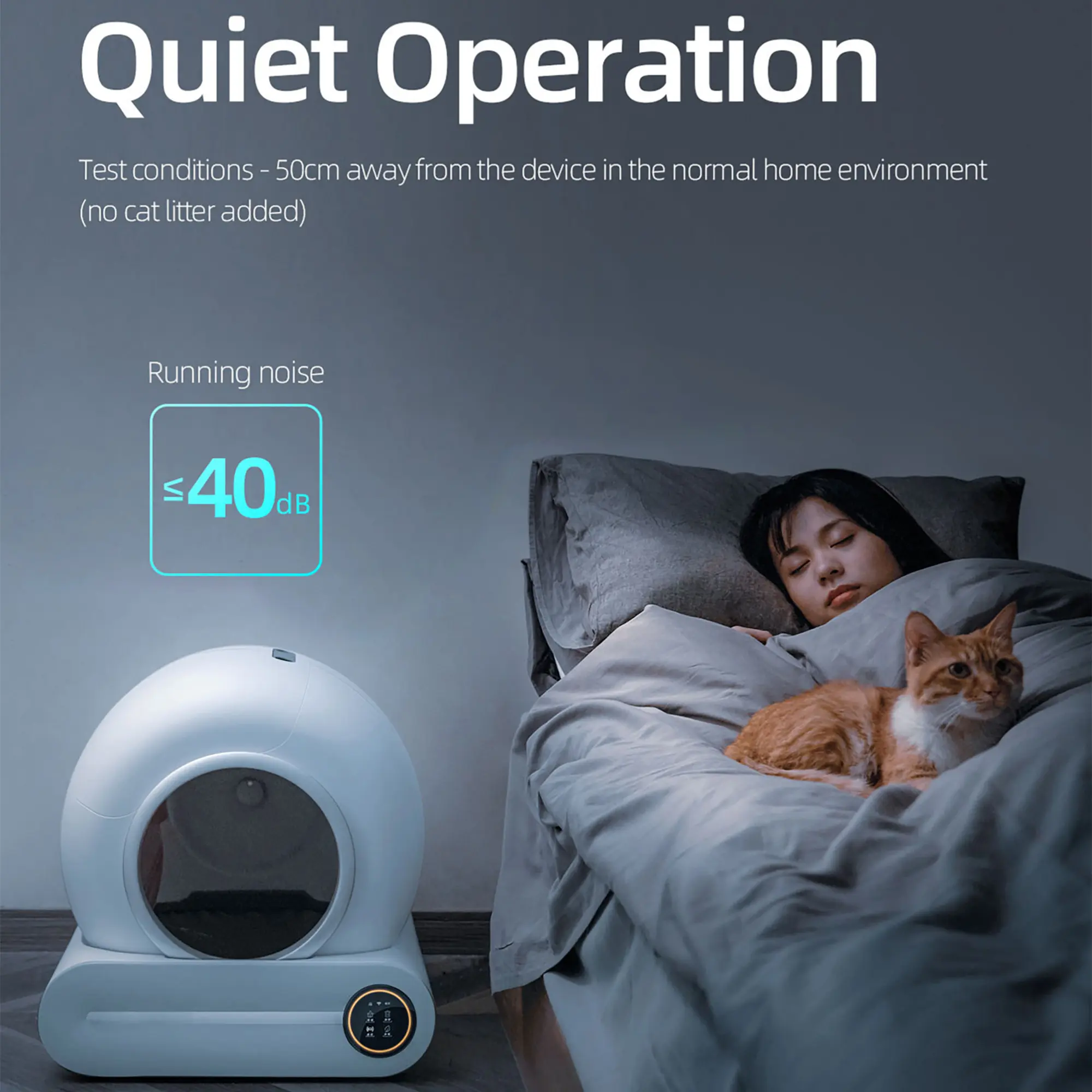 Self-Cleaning Cat Litter Box, Automatic Scooping and Odor Removal, App Control Support 2.4G WiFi, Smart Automatic Cat Litter Box