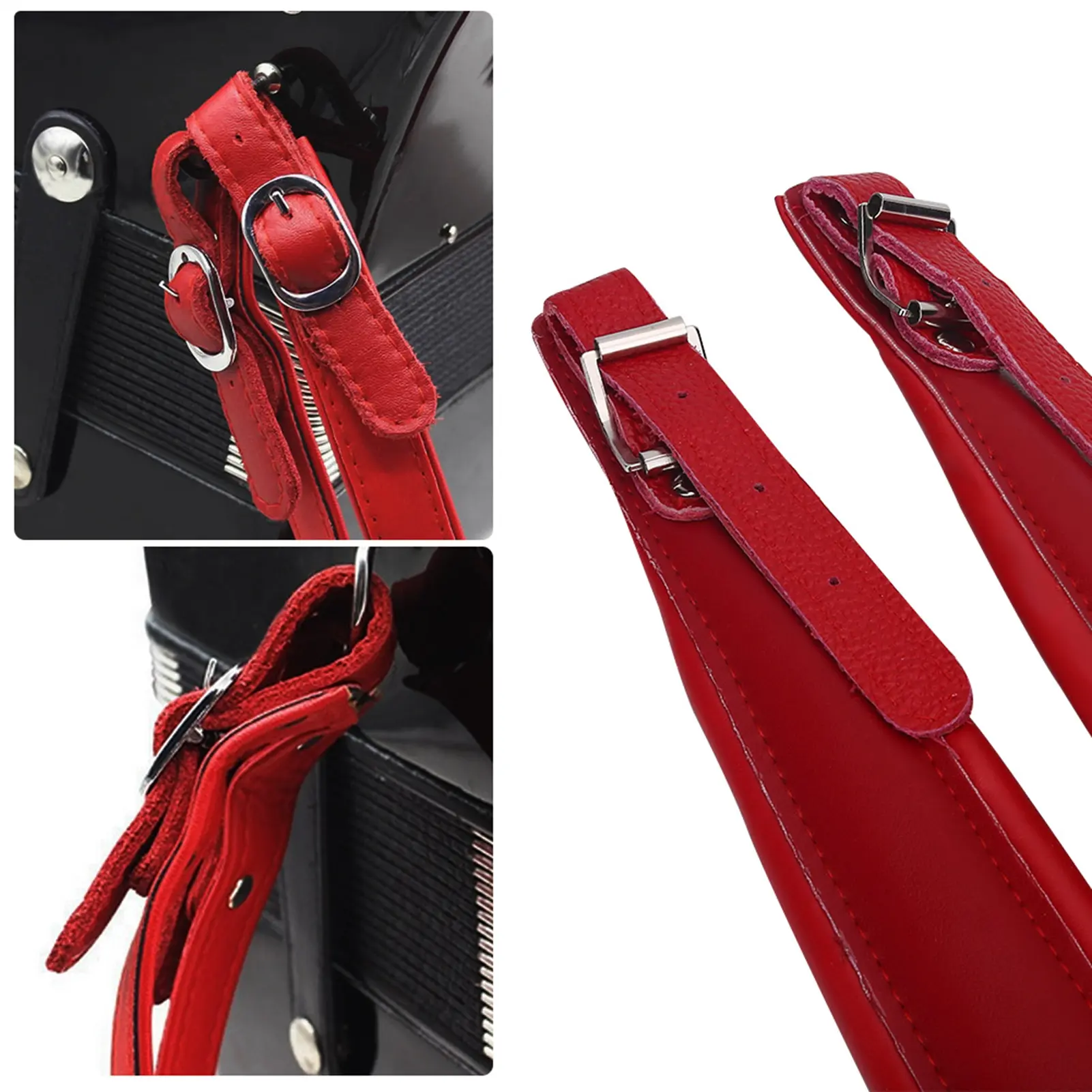 Durable Adjustable WeAr resistant Shoulder Belts Straps for 16-120 Bass Accordion(RED Black)
