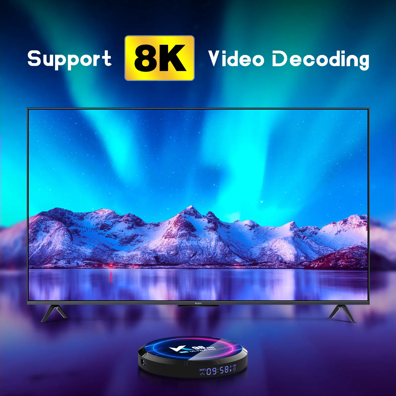K98 PLUS Android 13.0 Smart TV Box RK3528 Quad-core UHD 4K Media Player H.265 8K Decoding HDR10+ 2.4G/5G WiFi6 BT5.0 4GB+64GB wi