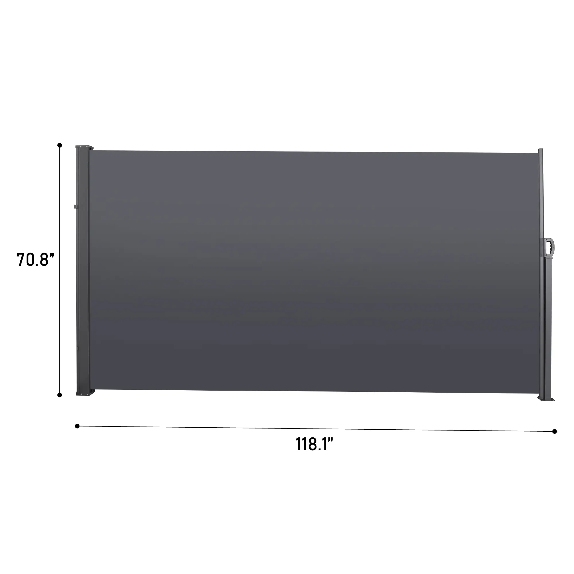 Retractable Side Screen Awning, UV Resistant, Waterproof, Patio Privacy Screen for Garden, Balcony, Courtyard(Dark Grey), 118.1"