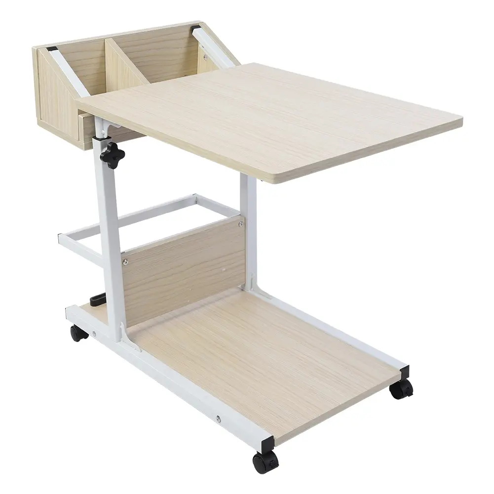 Portable Multifunctional Removable Laptop Desk with Wheels Drawer Bed Sofa Books Snack Multifunctional Removable Laptop Desk
