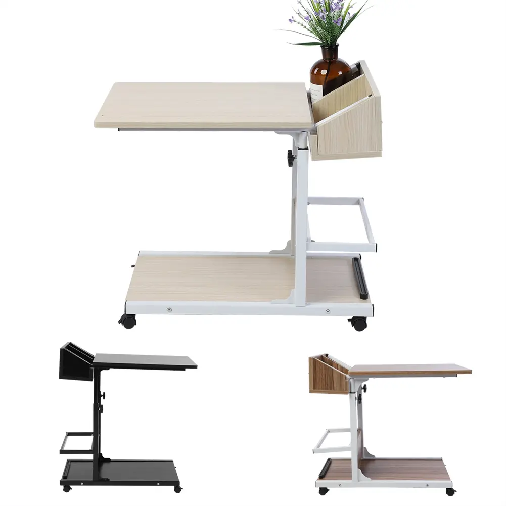 Portable Multifunctional Removable Laptop Desk with Wheels Drawer Bed Sofa Books Snack Multifunctional Removable Laptop Desk