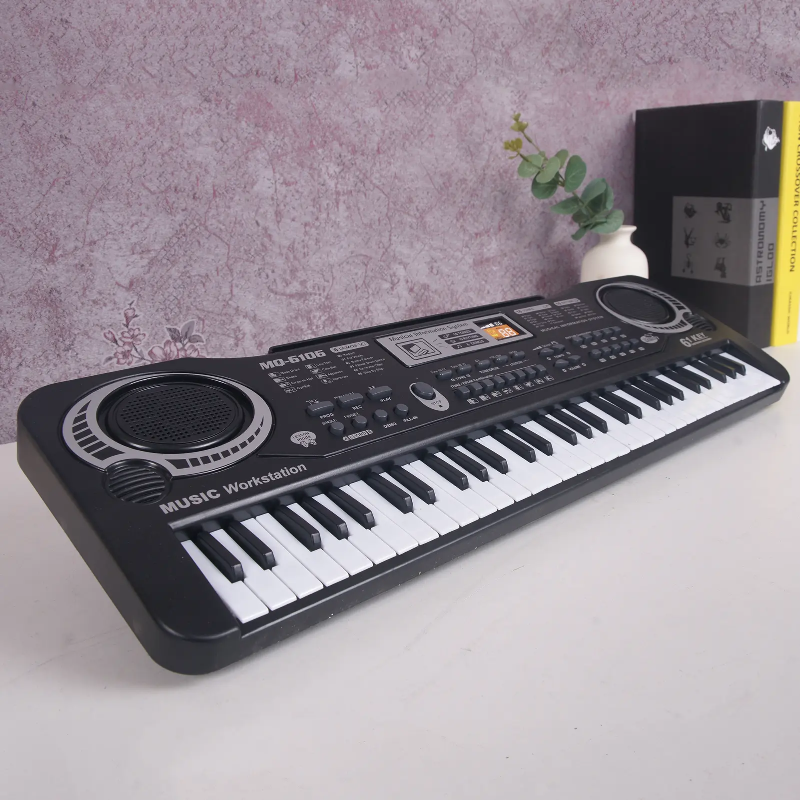 Musical Instrument Electronic Keyboard 61 Keys Black Digital Music Electronic Keyboard Electric Piano Kids Musical Instrument