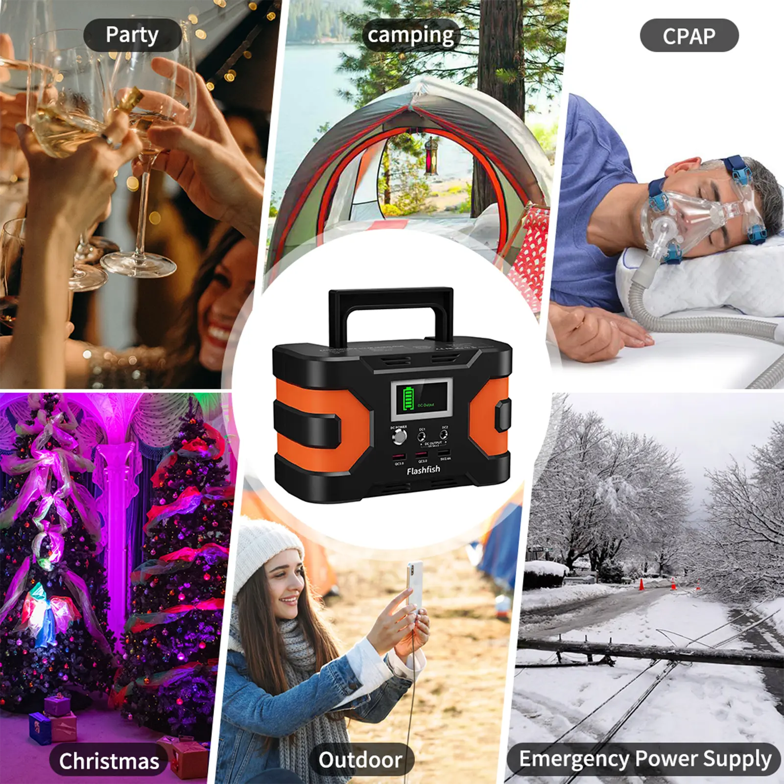 Flashfish EA150 Portable Power Station 45000mAh/166Wh Solar Generator 150W Peak CPAP Battery Power Station With 3 Charging Modes